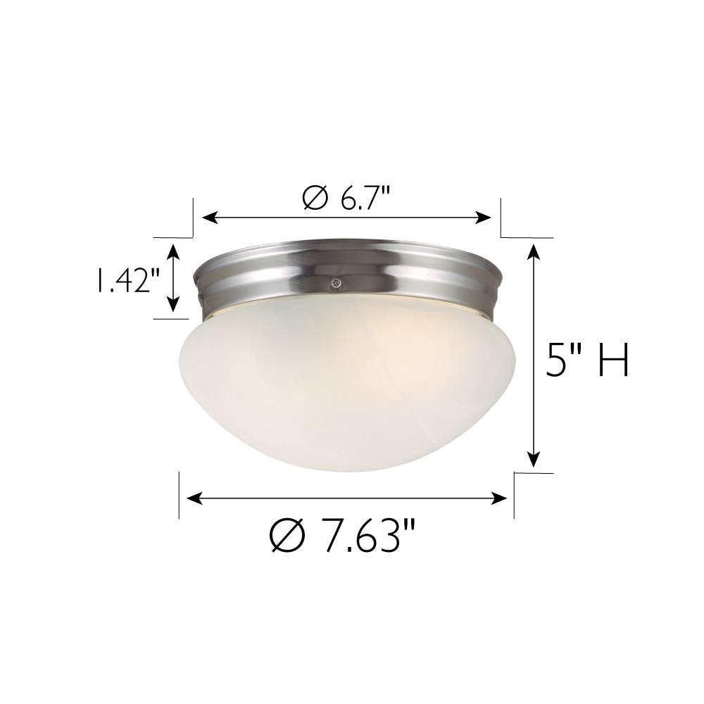 Design House 511576 Millbridge Traditional 1-Light Indoor Flush Mount Ceiling Light Dimmable Alabaster Glass for Bedroom Dining Room Kitchen, Satin Nickel