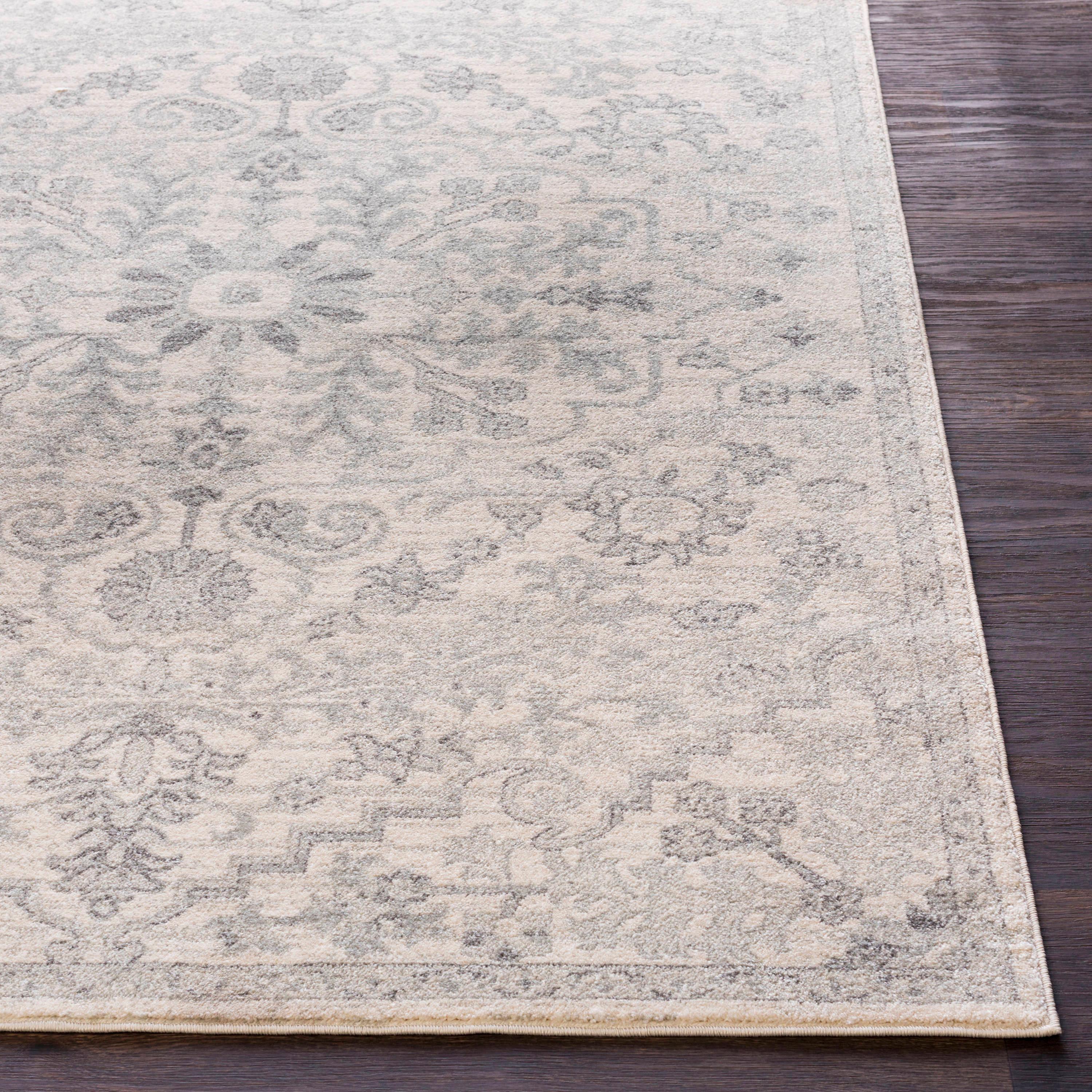 Livabliss 7'10"x10'3" Abby Traditional Rugs Cream/Light Gray: Stain & Fade-Resistant, Medium Pile, Indoor Use