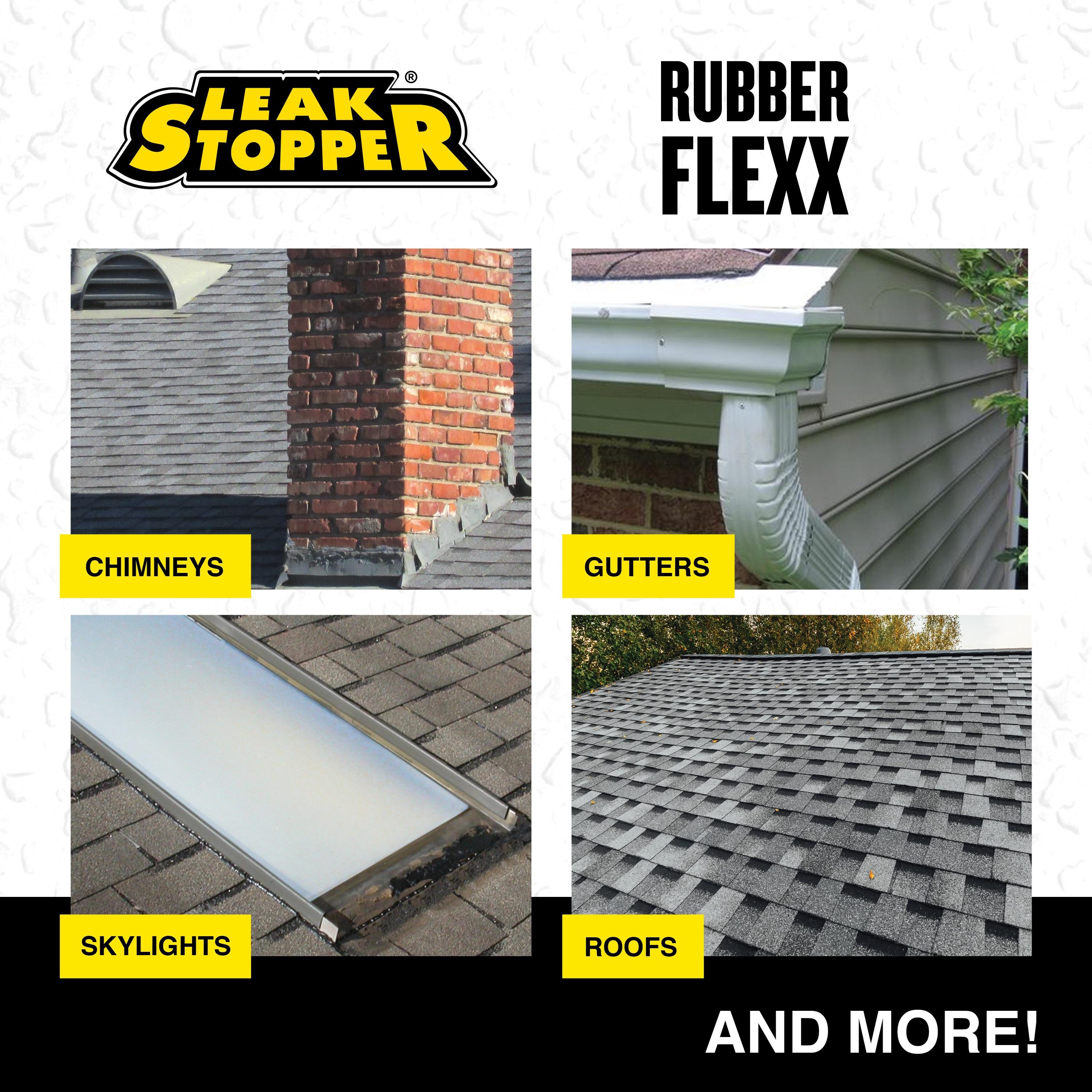 Leak Stopper Rubber Flexx - 15oz Waterproof Repair & Sealant Spray, Black, 1 Pack