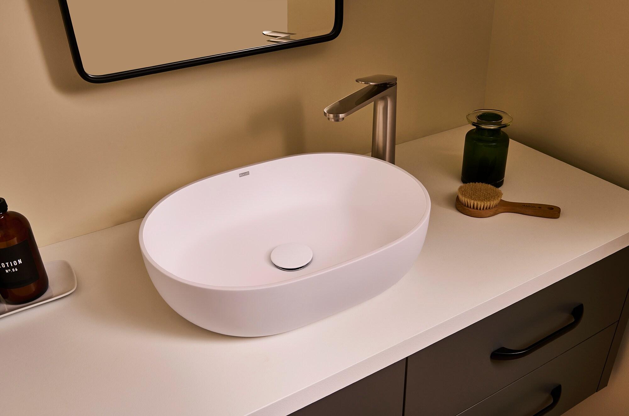 Ruvati 19-inch epiStone Solid Surface Modern Bathroom Vessel Sink