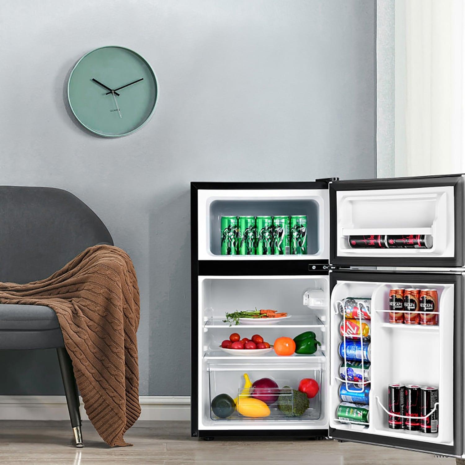 Costway Costway 3.2 Cubic Feet Portable Freestanding Mini Fridge with Freezer