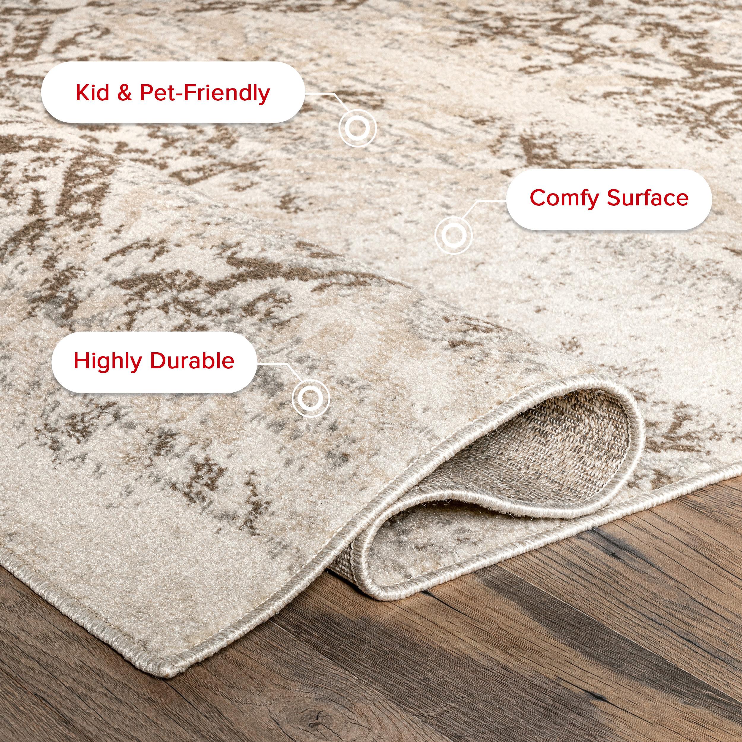 Nuloom Freja Floral & Paisley 9x12 Indoor Area Rug for Living Room Bedroom Dining Room Kitchen, Beige/Ivory