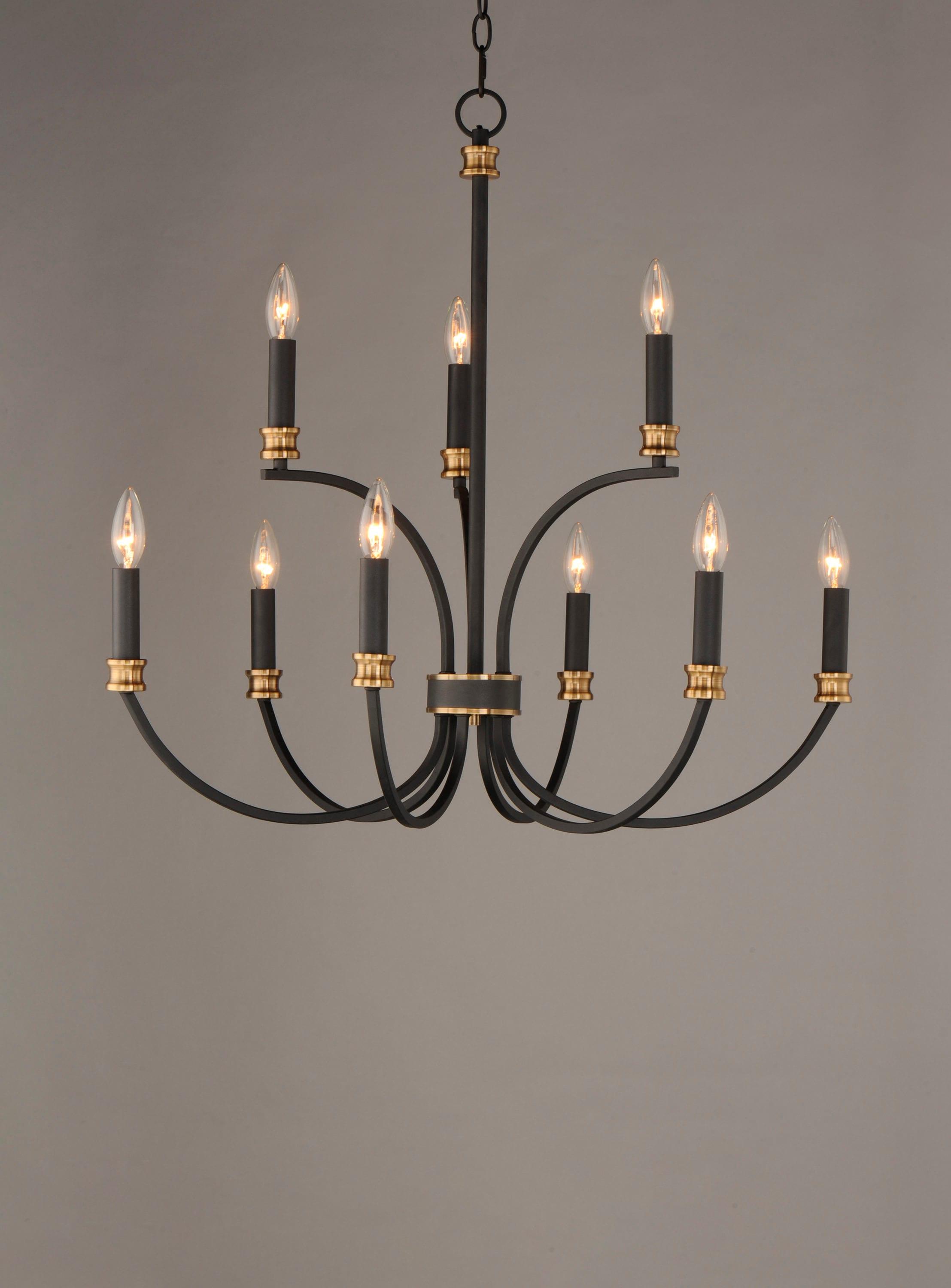 11377BKAB-Maxim Lighting-Charlton - 9 Light Chandelier     -Traditional Installation