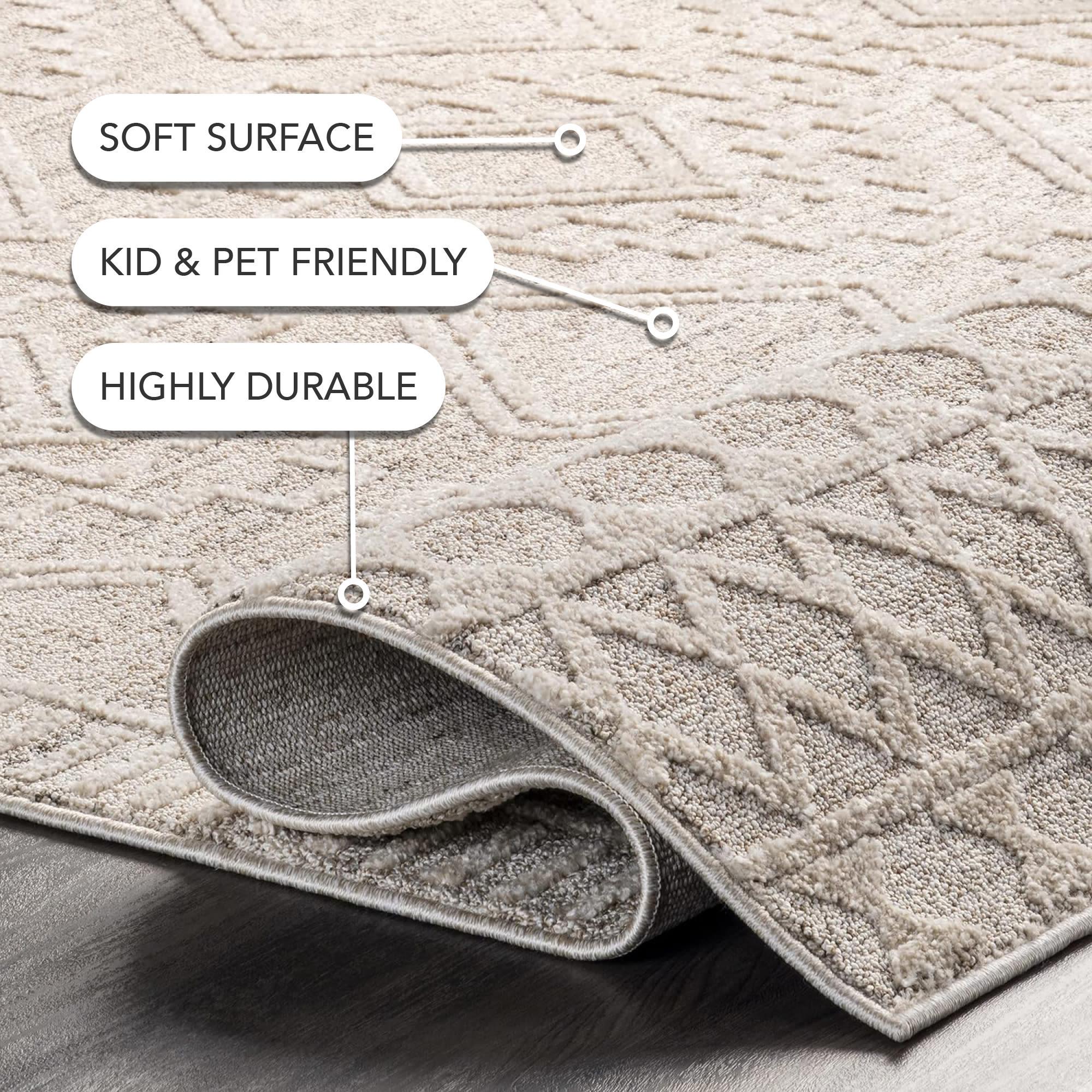 Nuloom Cameron Moroccan 8x10 Indoor Area Rug for Living Room Bedroom Dining Room Kitchen, Beige/Ivory