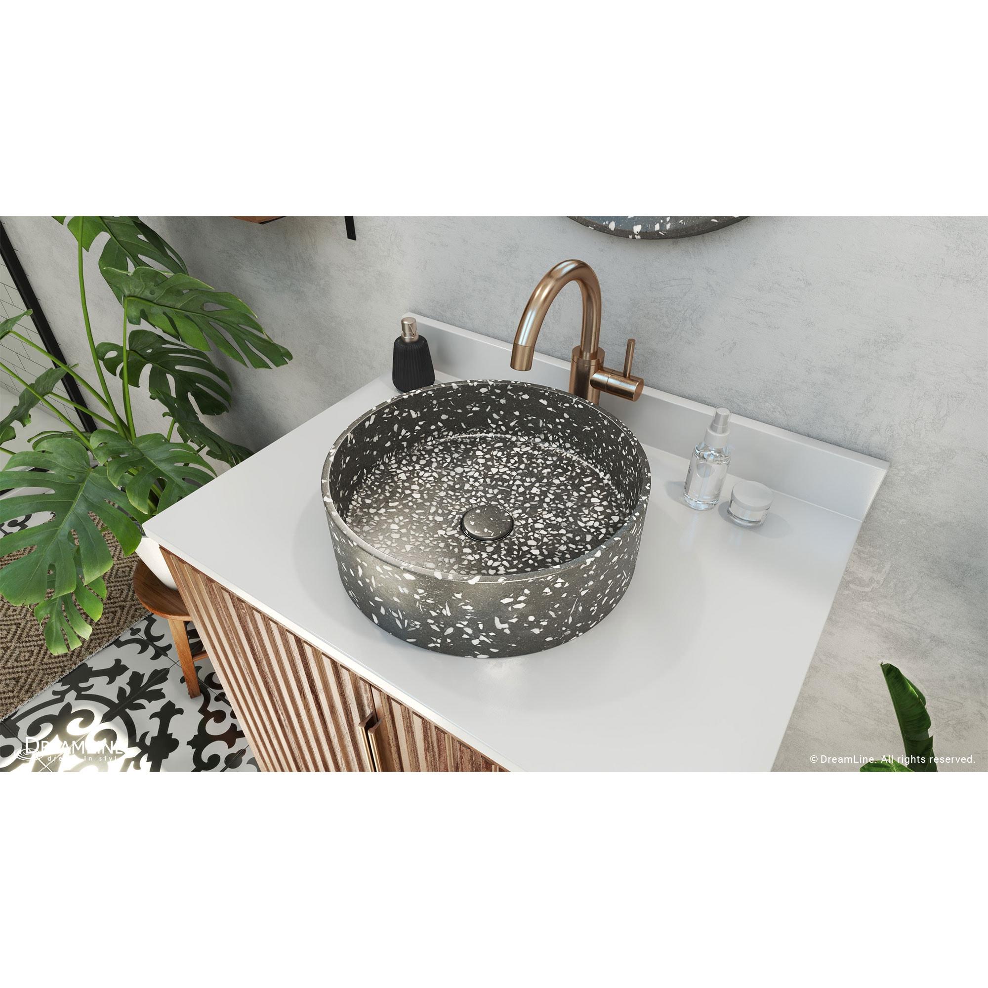 DreamLine Ambia 14.33'' Terrazzo Circular Vessel Bathroom Sink