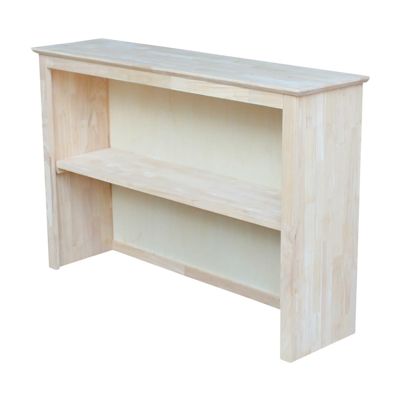 Hutch For Brooklyn Desk Unfinished - International Concepts: Hardwood, Fixed Shelf, 45"x30"