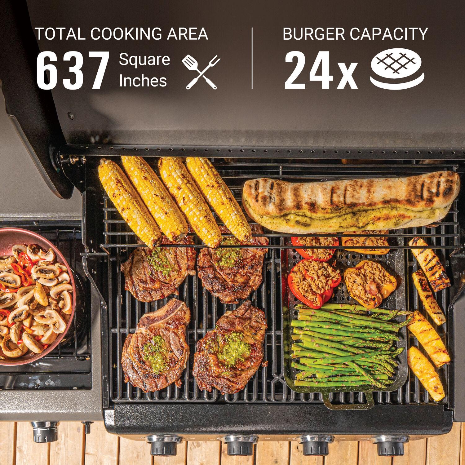 Coleman Cookout 4-Burner 36,000 BTU Propane BBQ Gas Grill w/ Side Burner, 637-Sq. In Cooking Surface