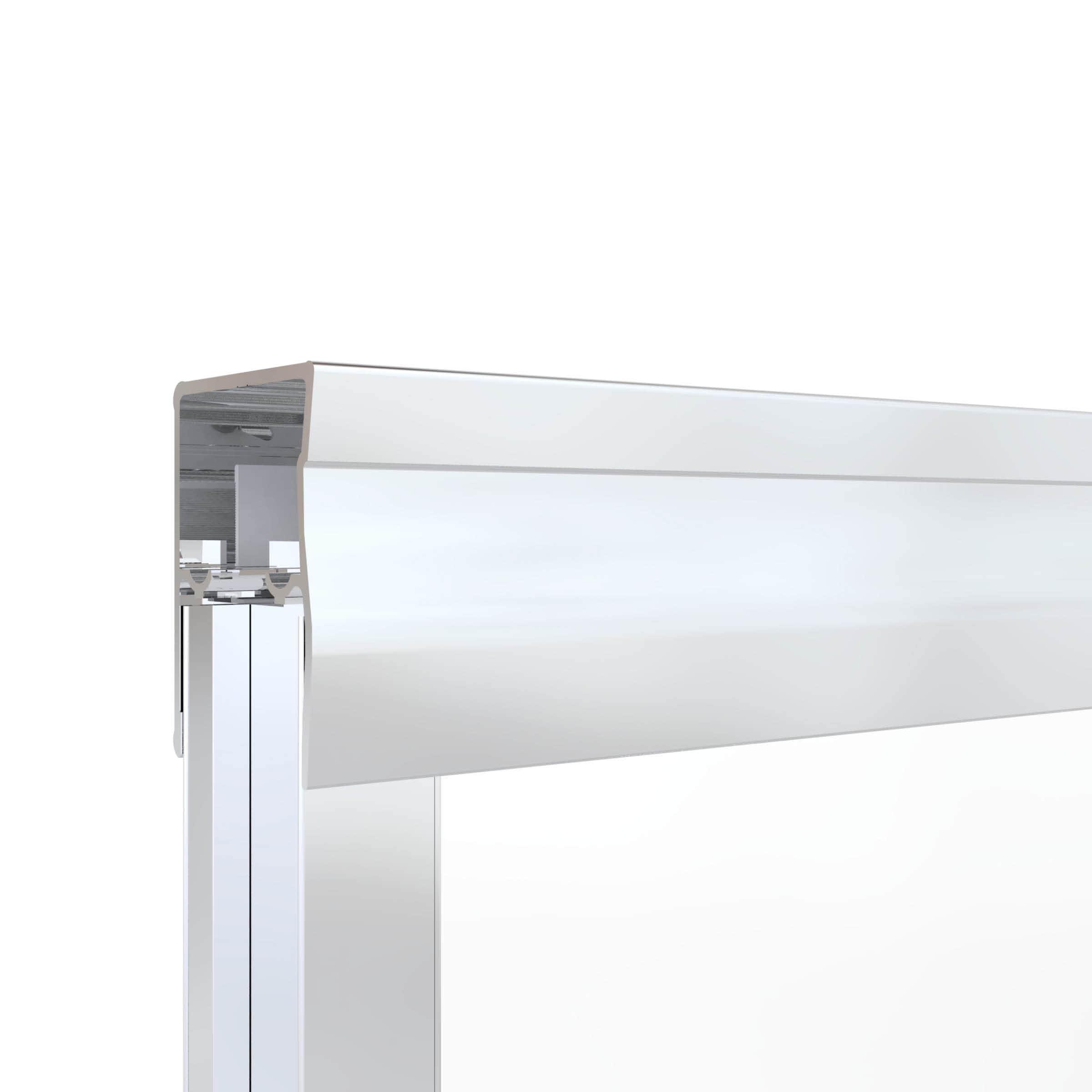 Classic Chrome Semi-Frameless Sliding Shower Door with Clear Glass