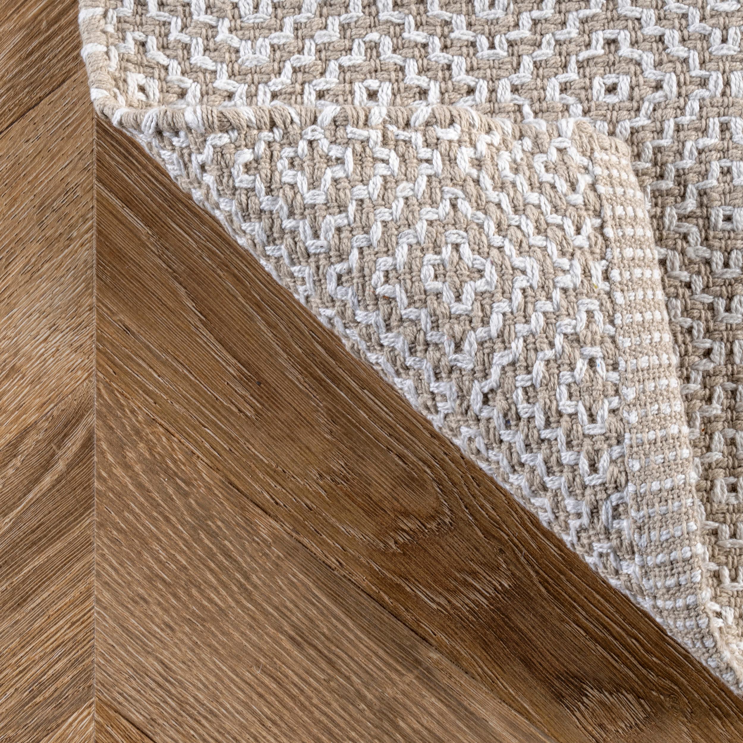 6'x9' Cotton Hand Loomed Lorretta Area Rug Taupe - nuLOOM: Modern Flat Pile Rectangle, Indoor Use, Canvas Backing