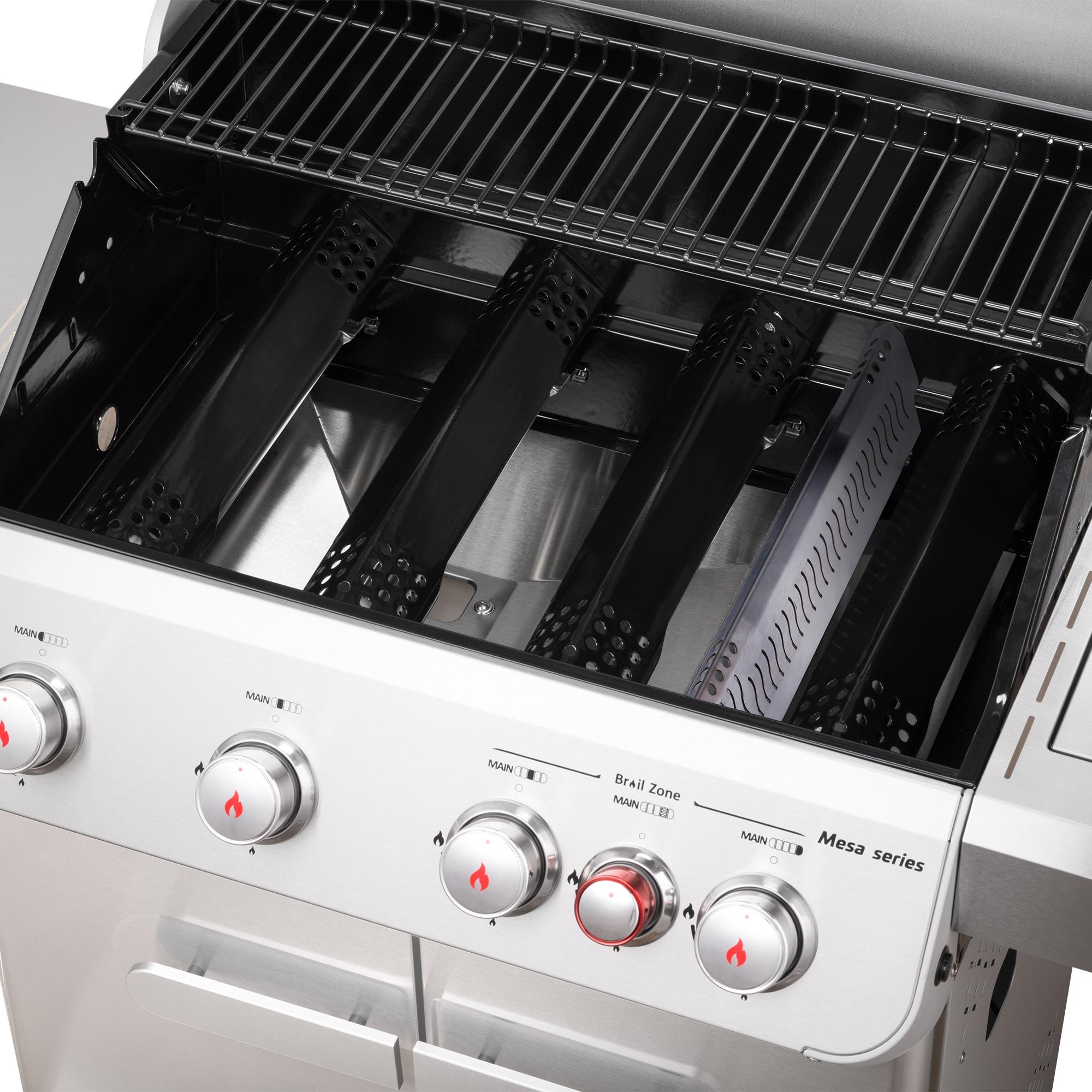 Monument Grills Mesa 415BZ,4-Burner Liquid Propane Infrared Gas Grill with Side Burner and Cabinet, 62,000 BTU – Perfect for Family BBQs