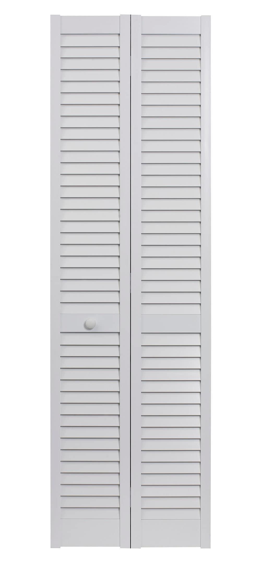 Seabrooke Louvered PVC Bifold Door fits 30"w x 80"h White