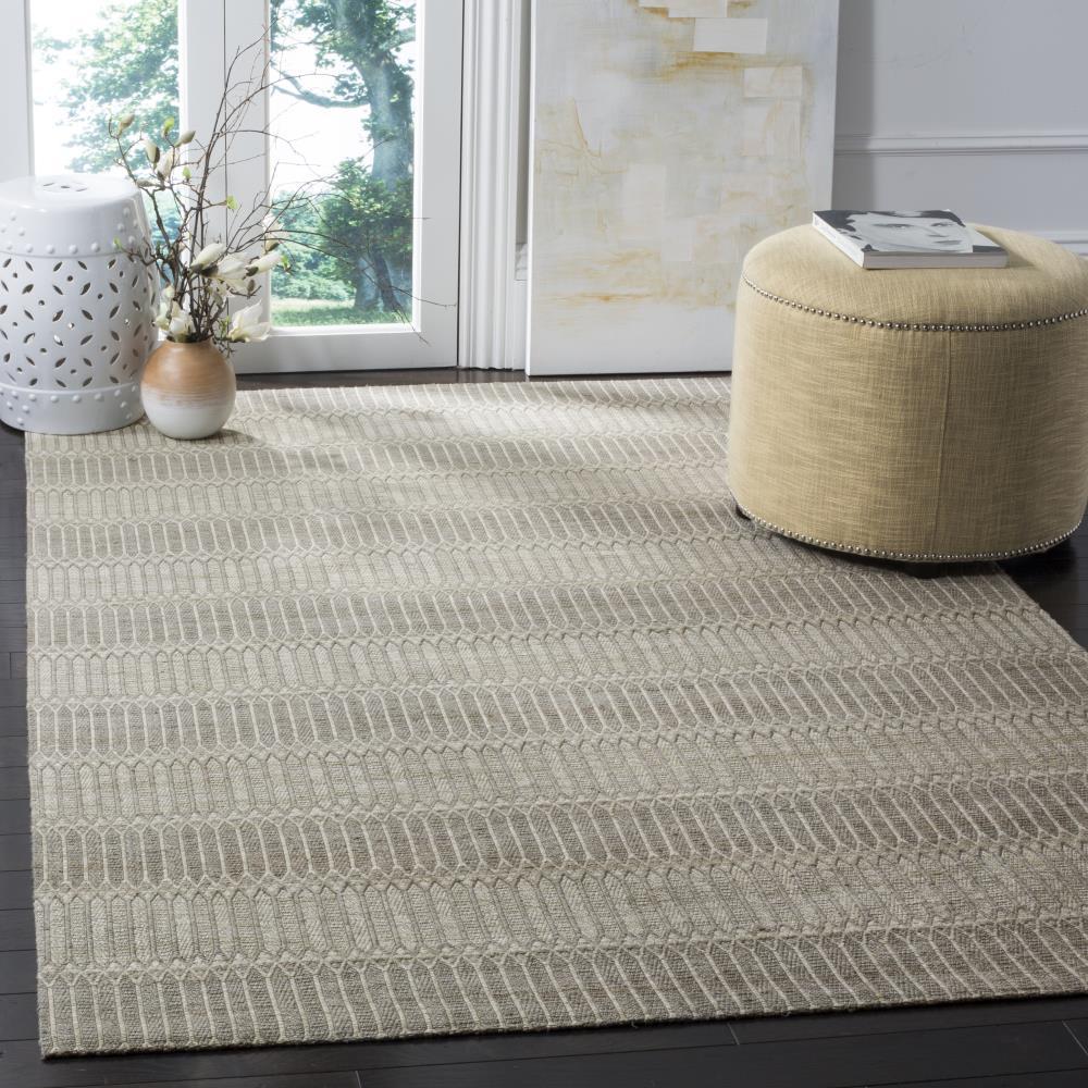 Marbella MRB124 Hand Loomed Indoor Area Rug - Camel/Grey - 5'x8' - Safavieh