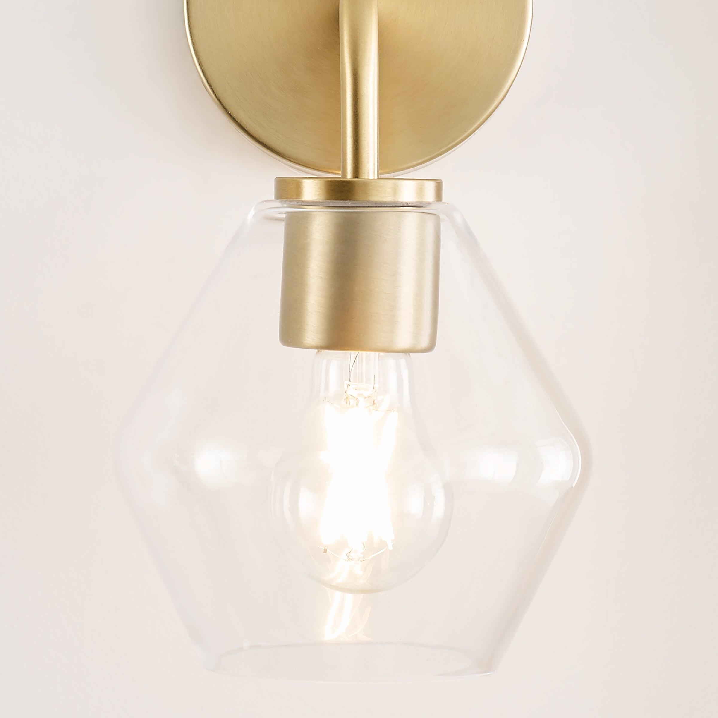 Rooks Single Light Glass Steel Dimmable Armed Sconce