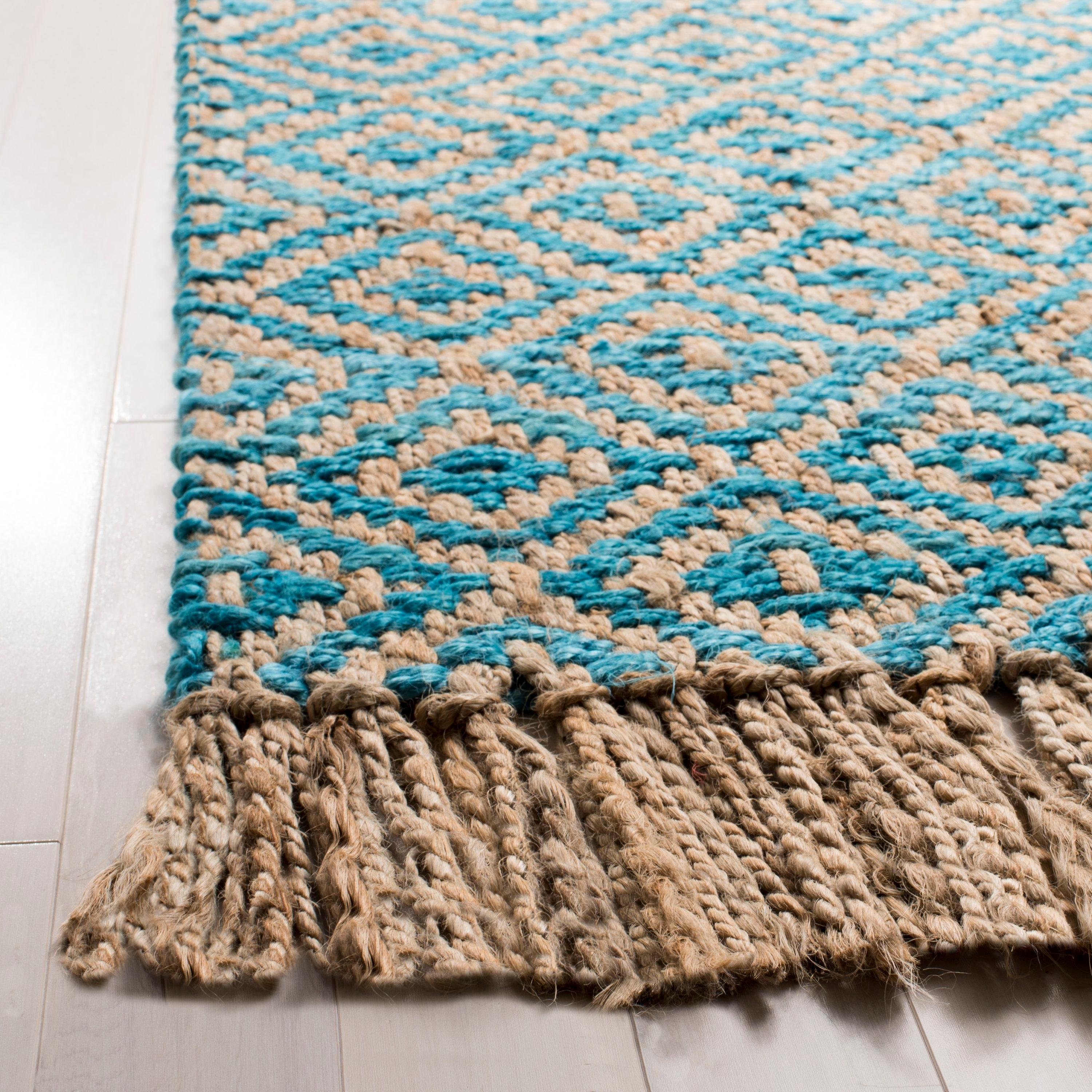 Natural Fiber NF266 Hand Woven Indoor Area Rug - Turquoise/Natural - 8'x10' - Safavieh.