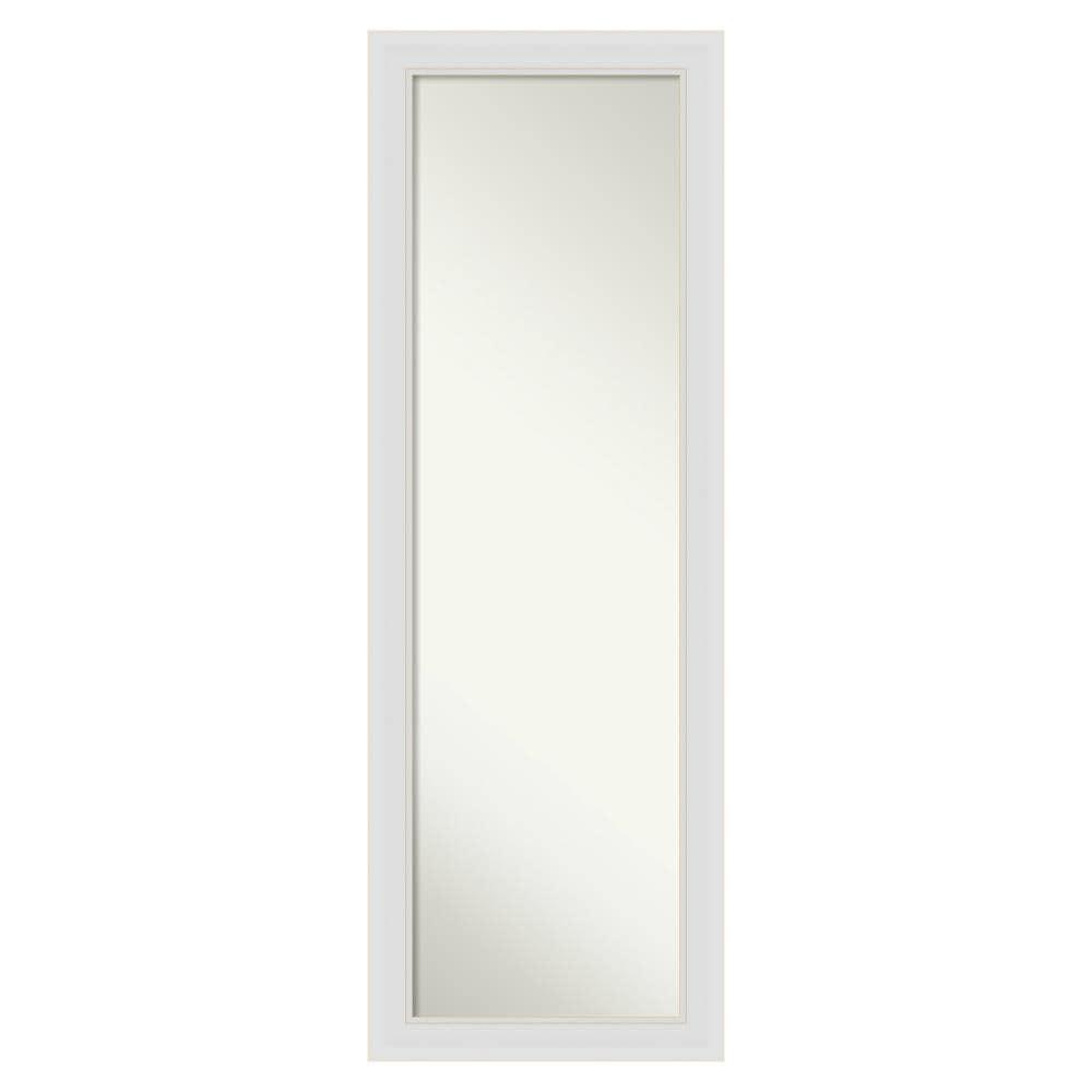 18" x 52" Flair Framed On the Door Mirror Soft White - Amanti Art: Modern Rectangle, Polystyrene Frame, No Assembly Required