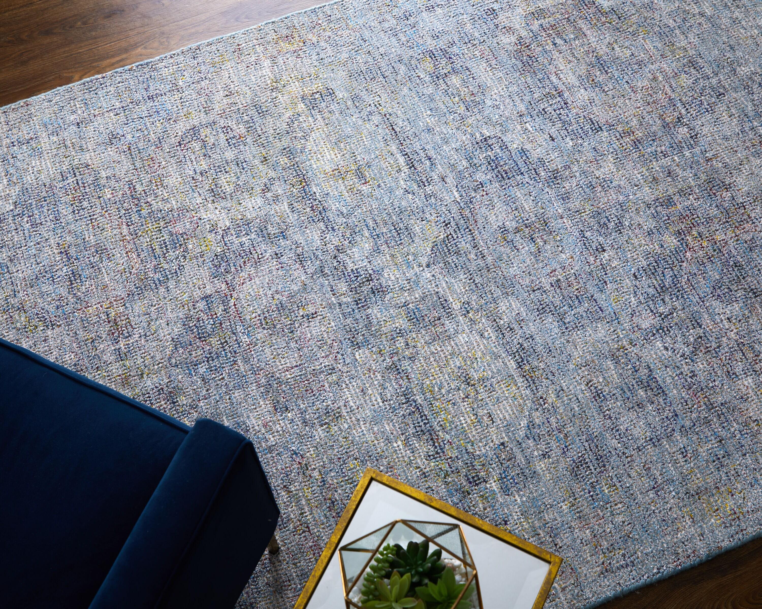 Caldwell Transitional Distressed Blue/Ivory Area Rug