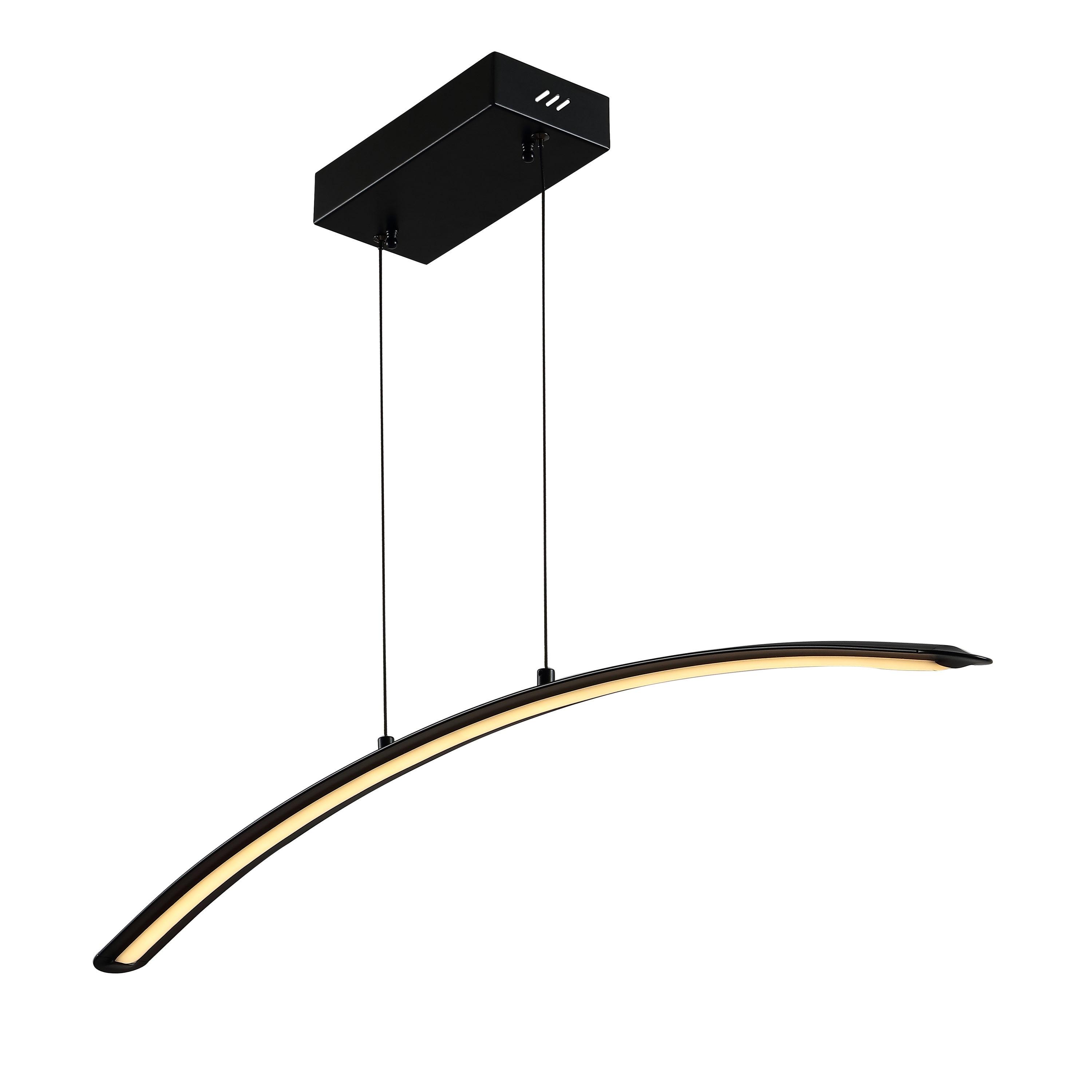 JONATHAN Y Roxanna 41.5" Dimmable Adjustable Integrated LED Metal Linear Pendant, Black