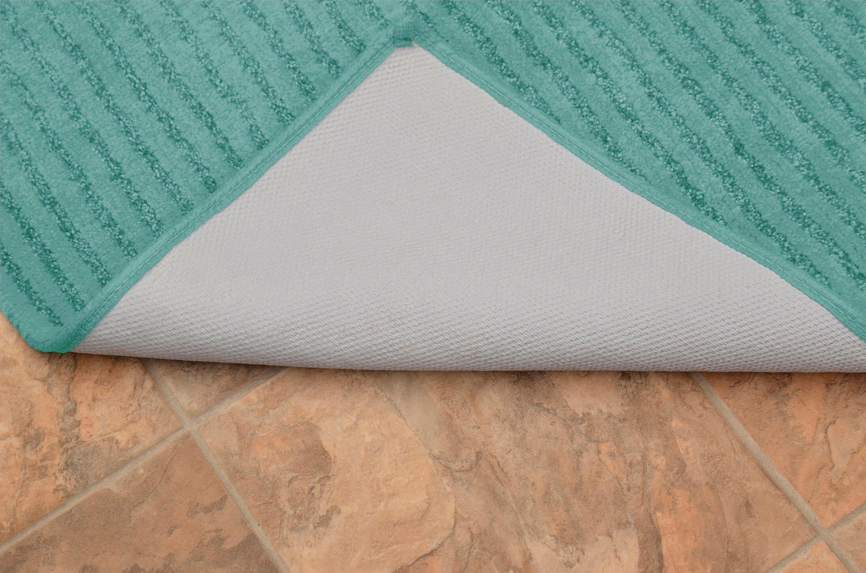 24"x40" Sheridan Plush Washable Nylon Bath Rug Sea foam - Garland