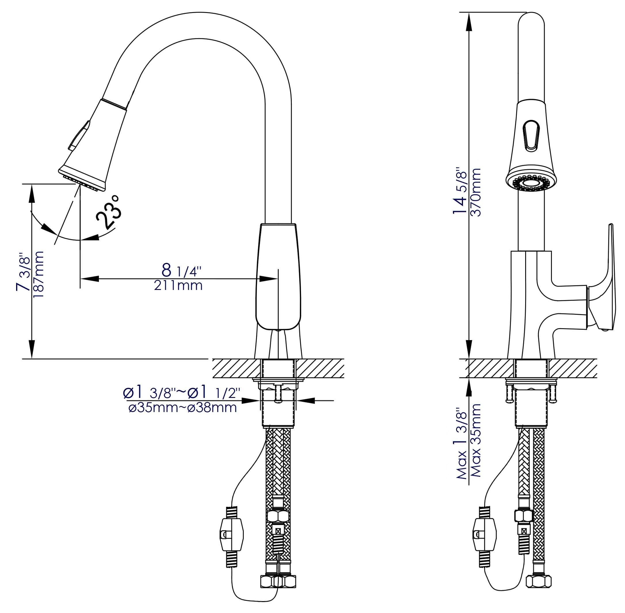 Alfi Brand Pull Down Kitchen Faucet