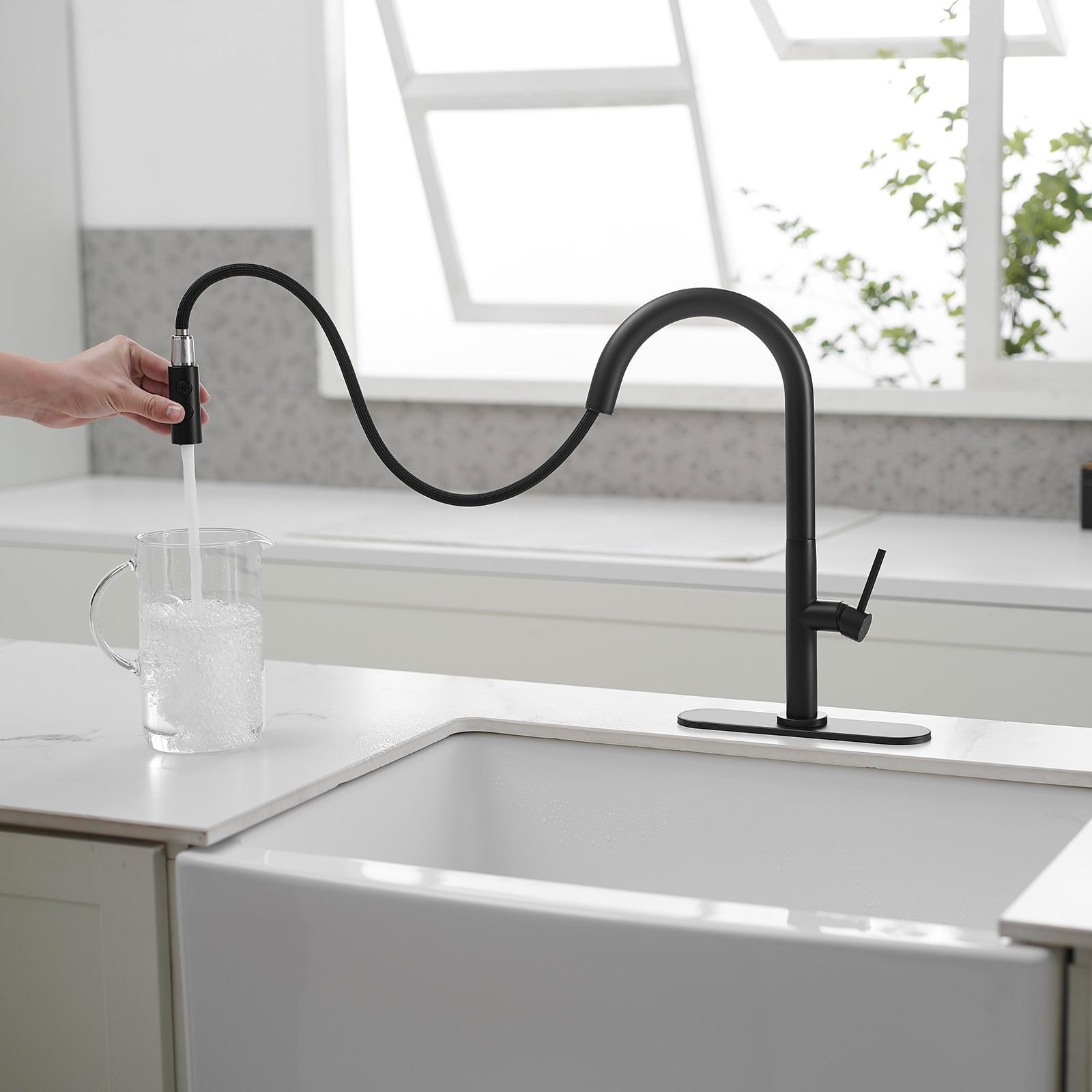 Single Handle Pull Down Sprayer Kitchen Faucet