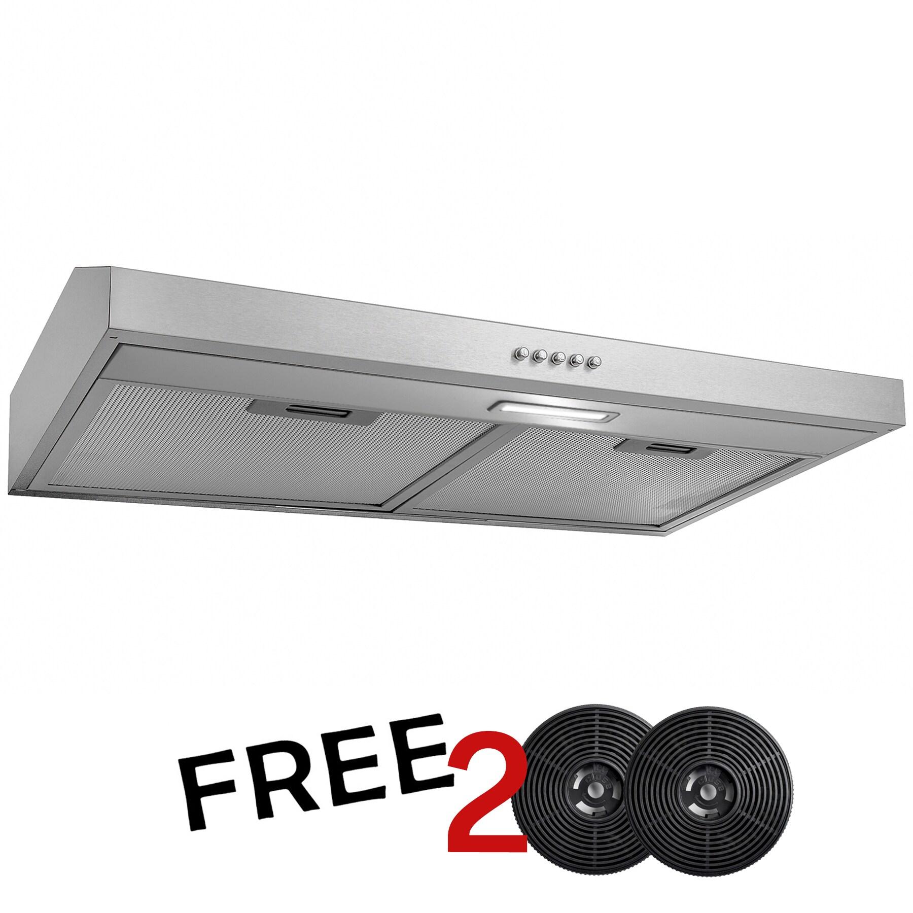 24" Convertible Under Cabinet Range Hood in Stainless Steel with Carbon Filters