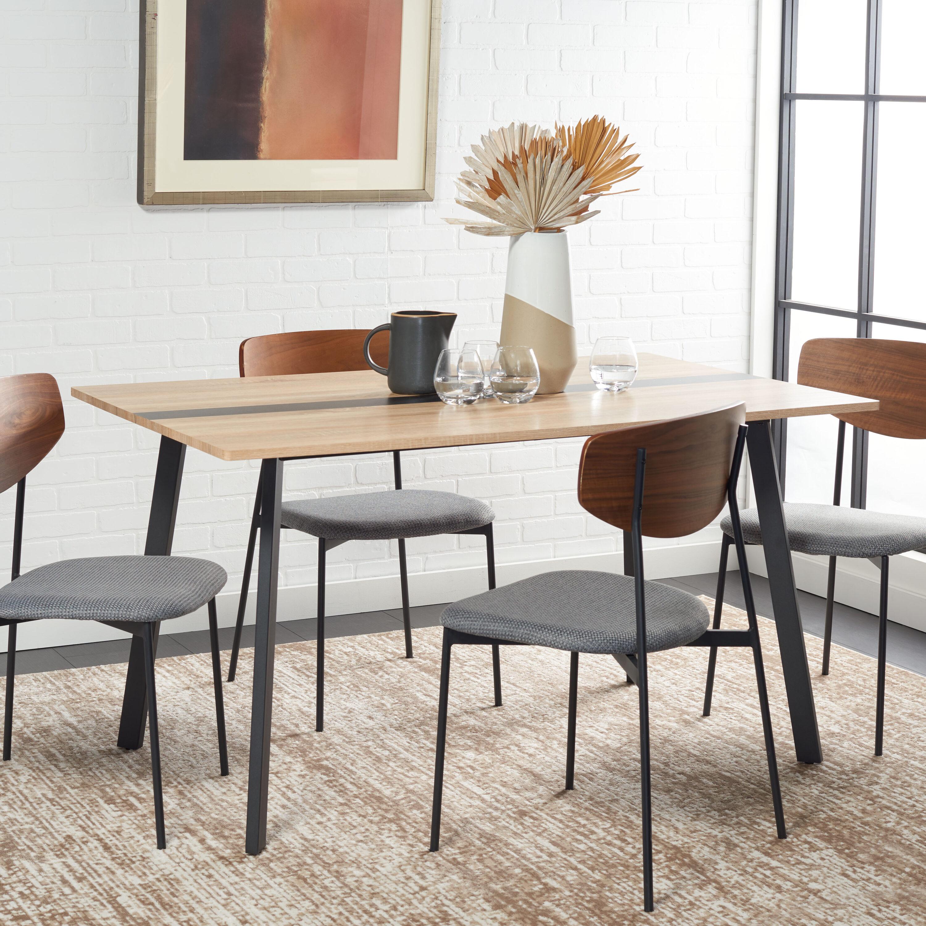 Leith Dining Table - Natural/Black - Safavieh