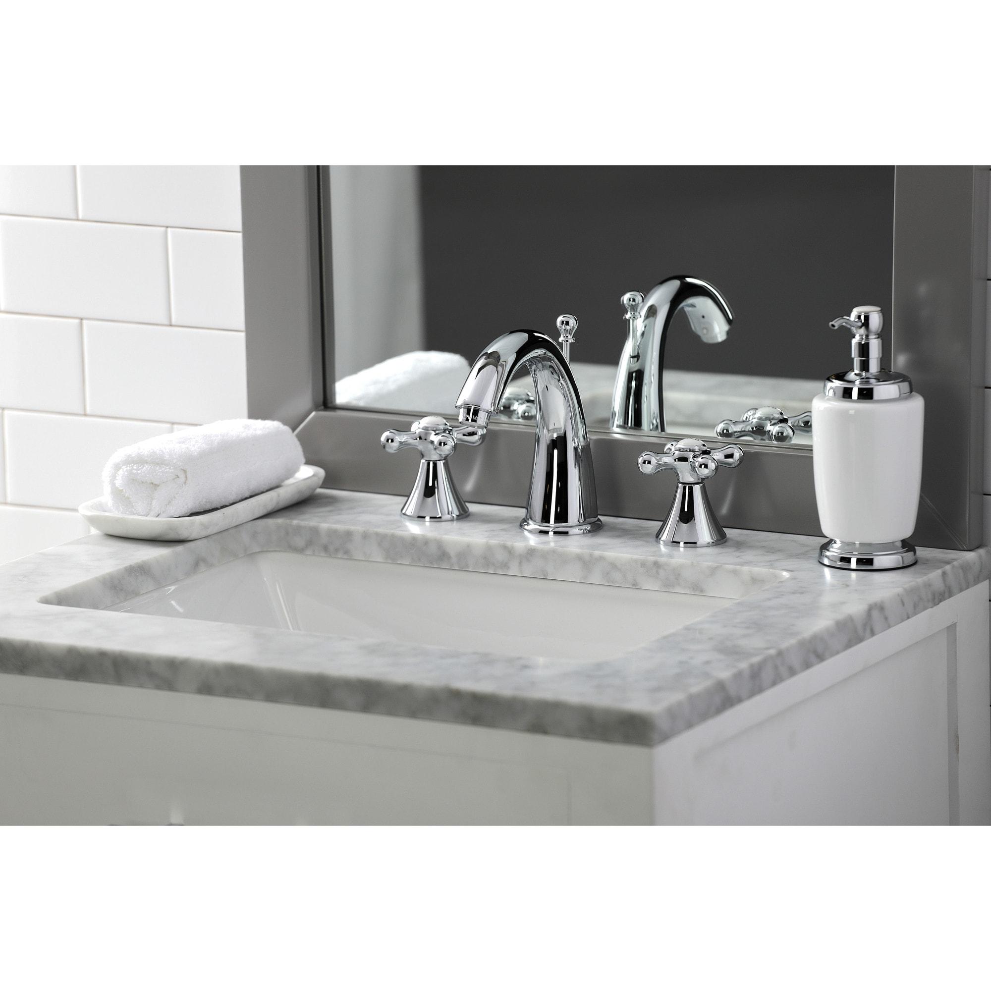 Widespread Bathroom Faucet with Drain Assembly