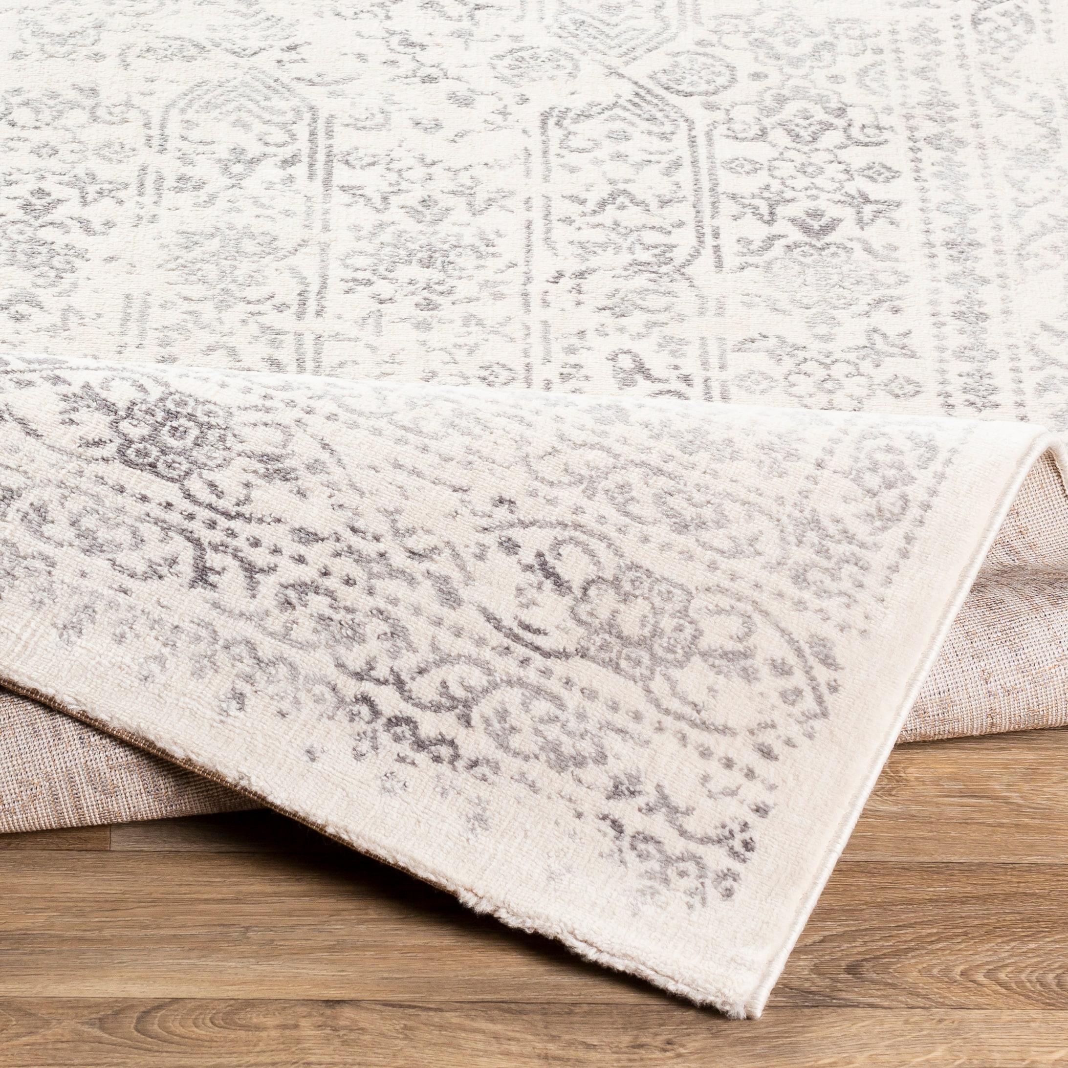 Livabliss Roma 8 x 10 (ft) Synthetic Gray Rectangular Indoor Distressed/Overdyed Vintage Area rug