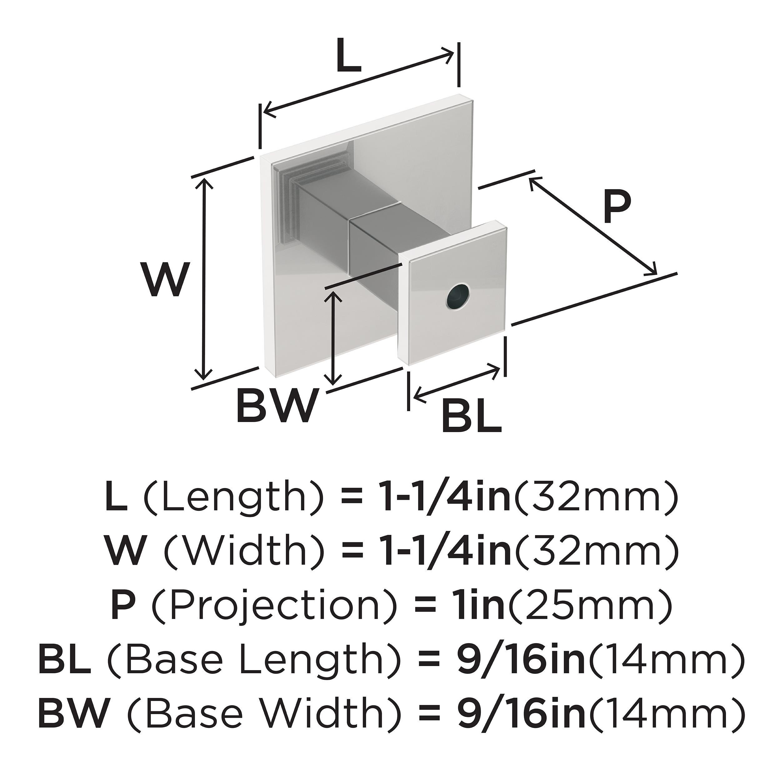 Appoint 1 1/4" Length Square Knob