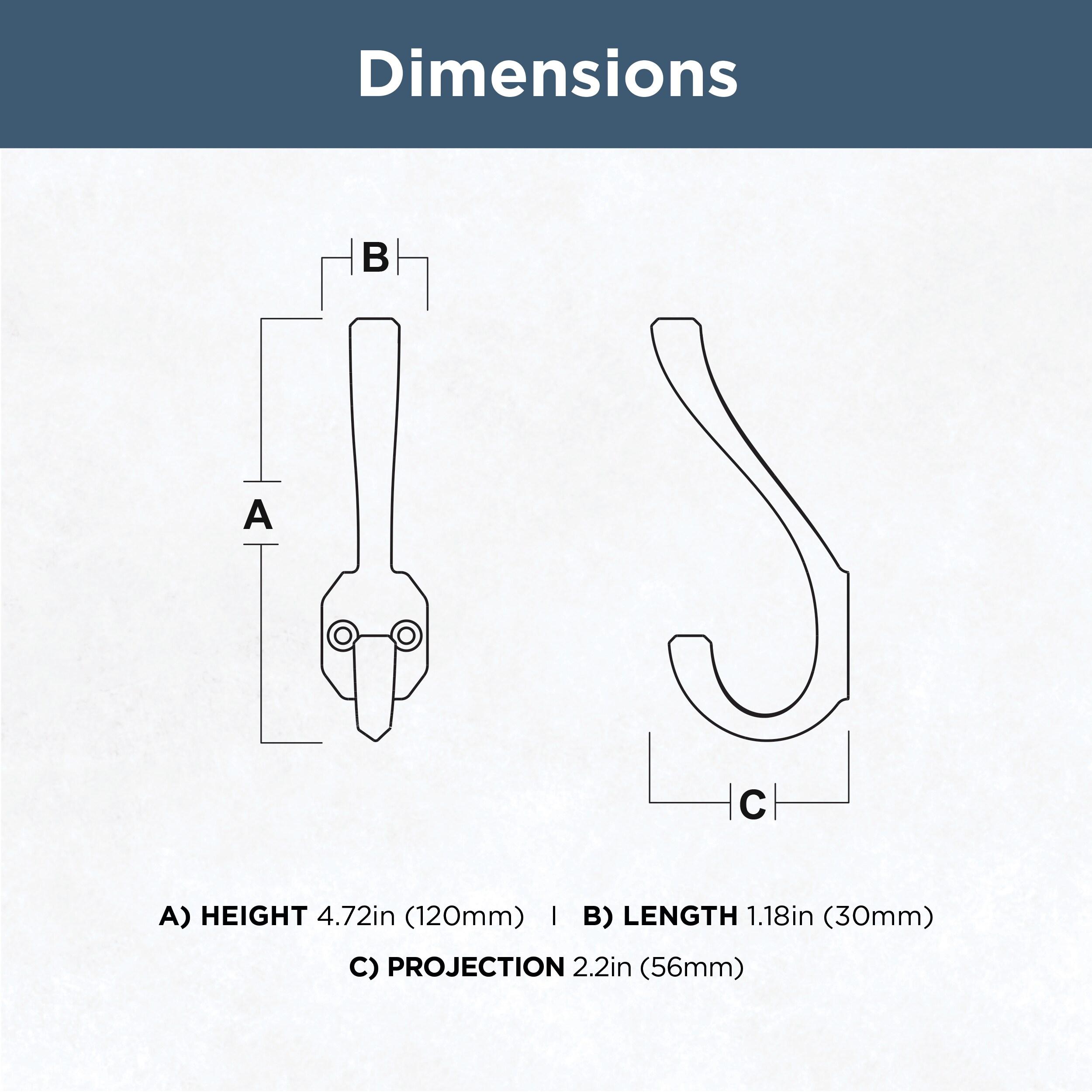 Adare Traditional Double Prong Decorative Wall Hook