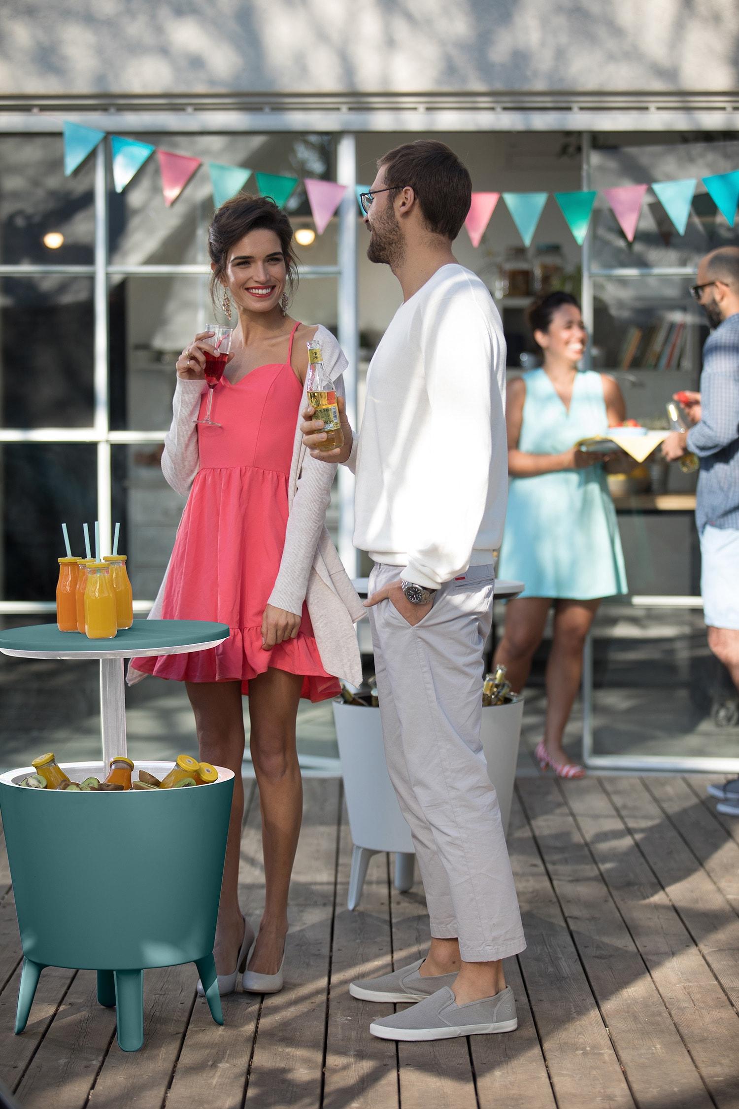 Keter 32 Qt. Cool Bar Cooler Outdoor Weather Resistant Patio Furniture 2 in 1 Pop Up Cocktail Side Table and Beverage Cooler Combo & Reviews | Wayfair