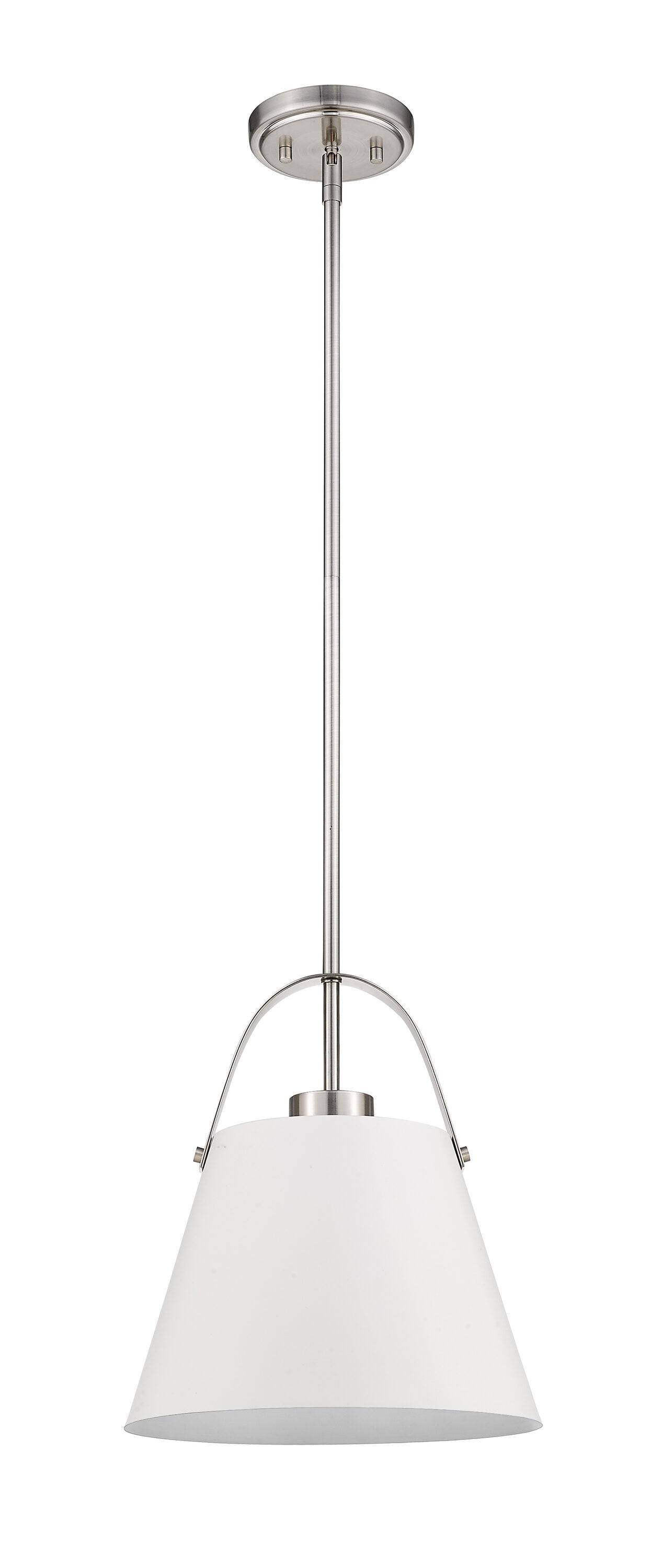 Z-Lite Z-Studio 1 - Light Pendant in  Matte White/Brushed Nickel