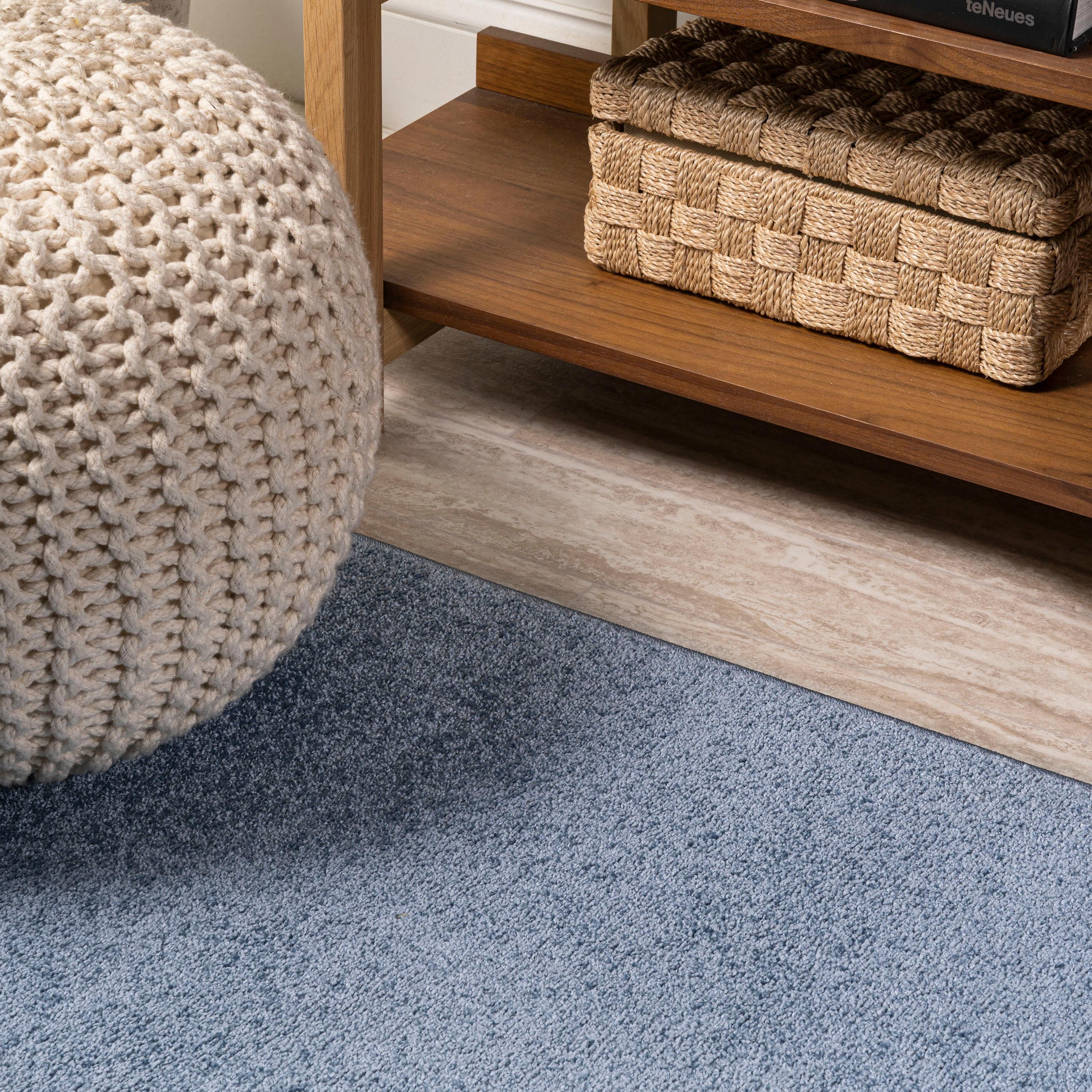 10' X 14' Rectangle Haze Solid Low-Pile Area Rug , Classic Blue - JONATHAN Y