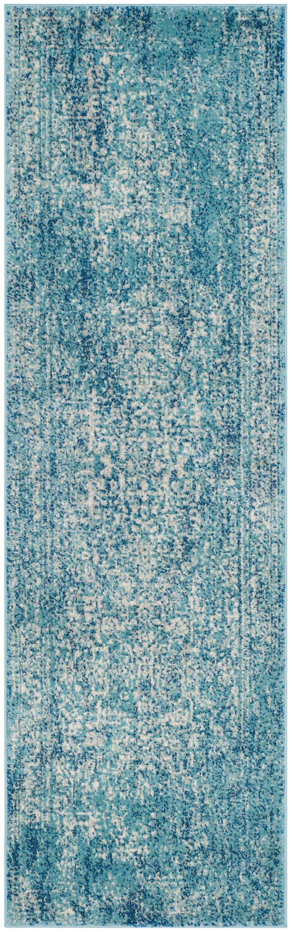 Evoke EVK256 Power Loomed Runner Rug - Blue/Ivory - 2'2"x17' - Safavieh.