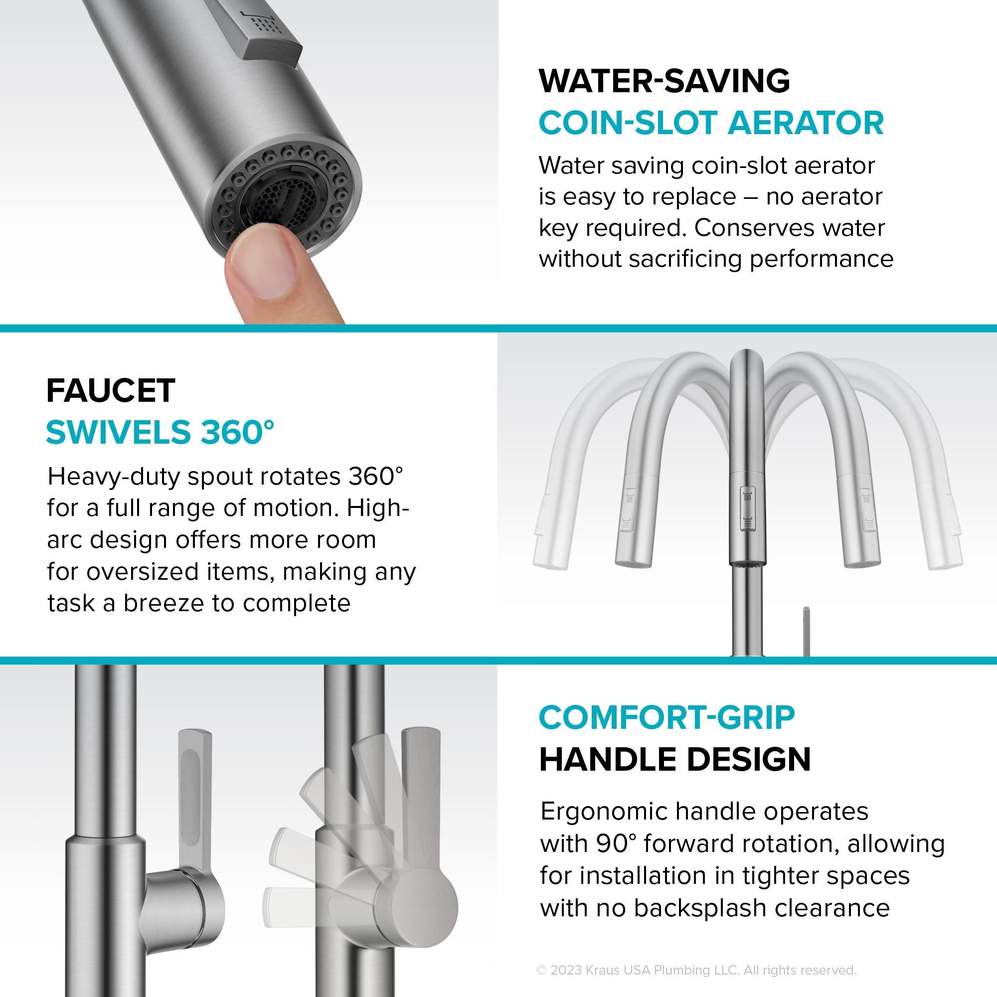 KRAUS Oletto Single Handle Pull Down Kitchen Faucet