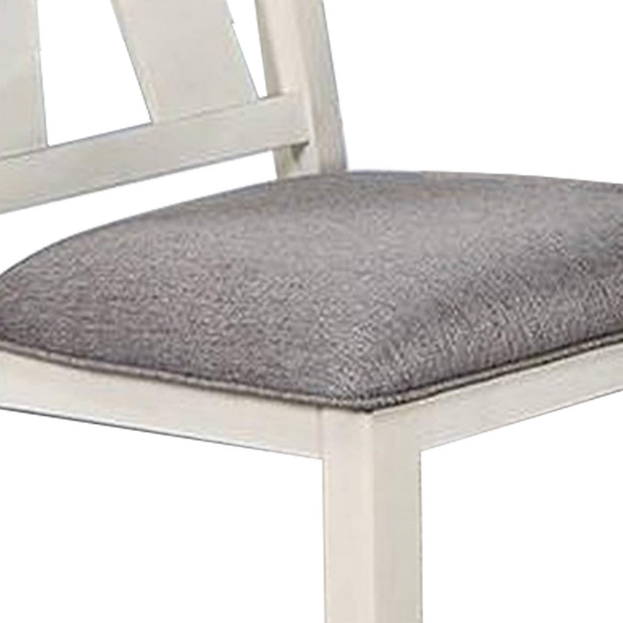 24 in. Lexi Padded Seat Classic Dining Side Chair, Gray & White - Set of 2