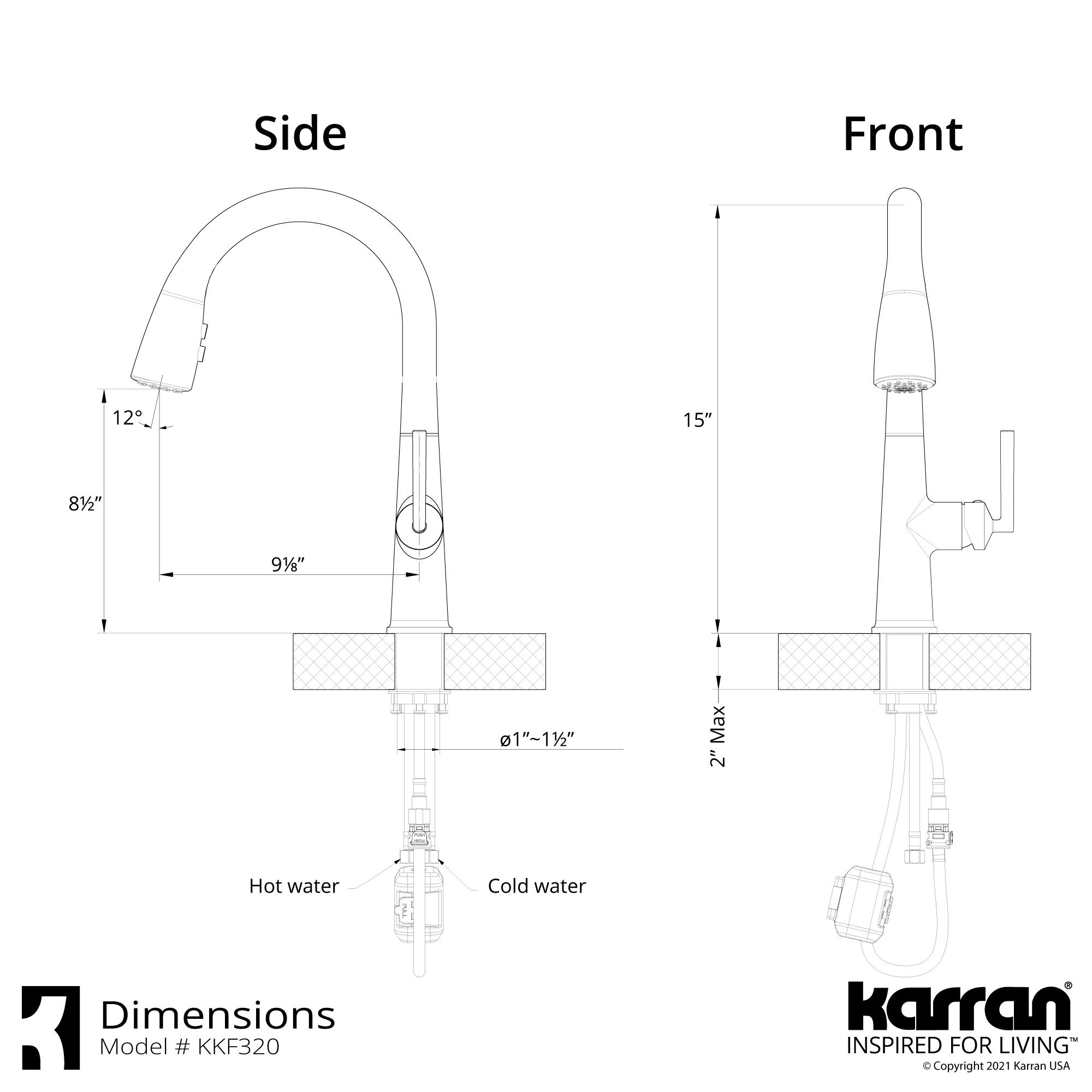 Karran Kentland Single Handle Pull Down Sprayer Kitchen Faucet