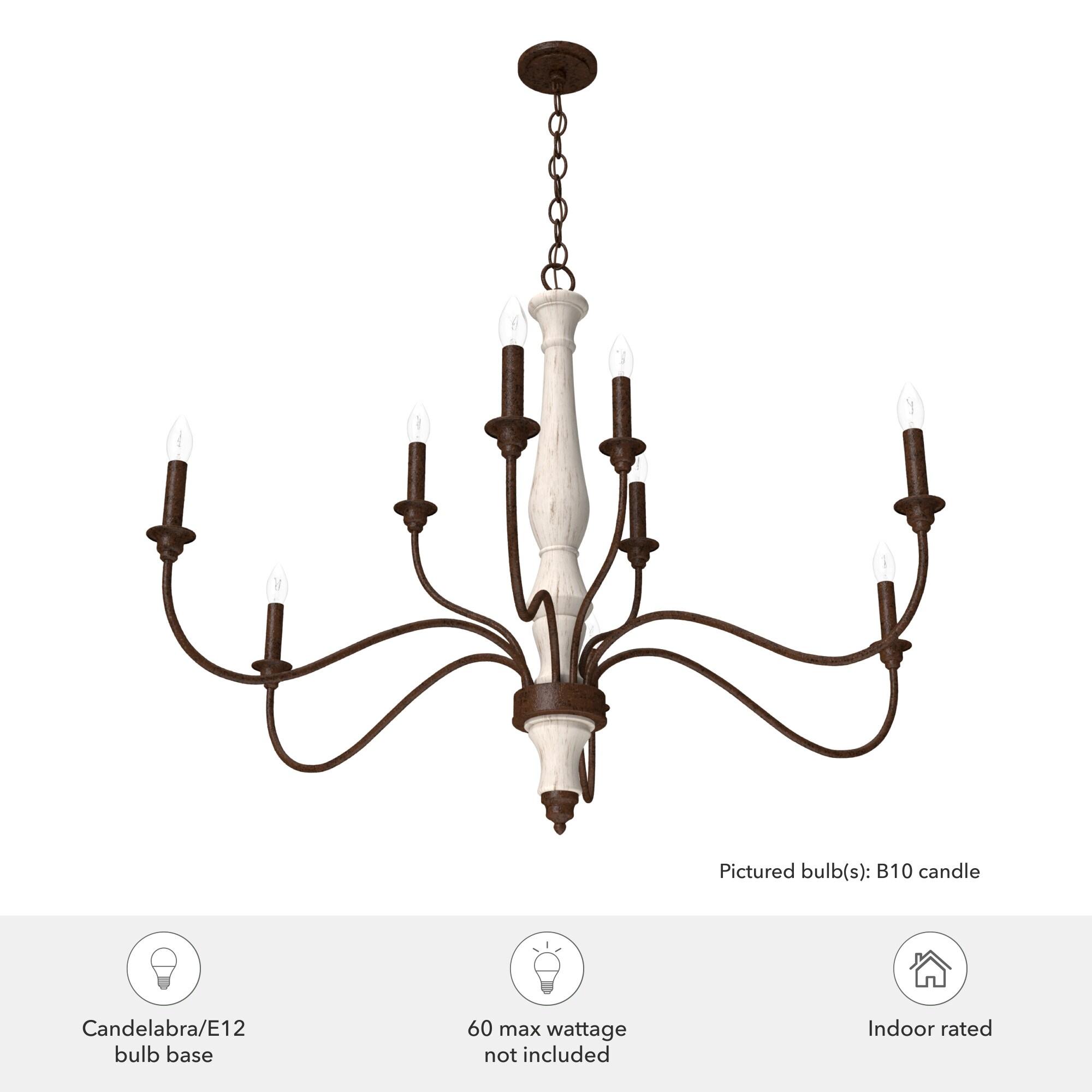 Hunter Fan Teren 9 - Light Candle Style Tiered Chandelier