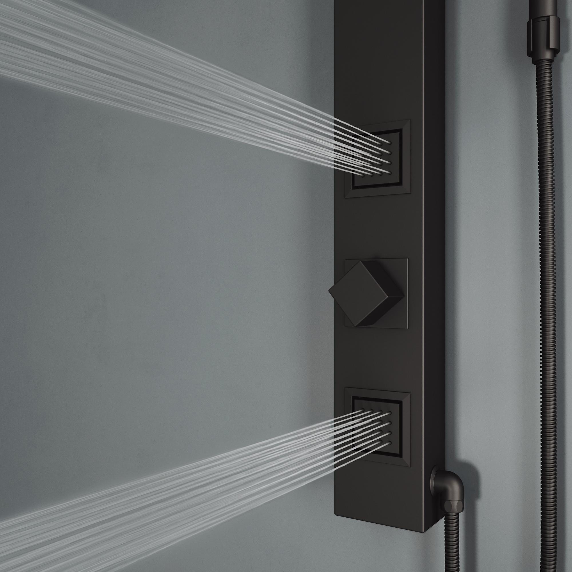 Orchid 39" H X 4" W 2-Jet Shower System with Hand Wand - Requires existing shower head connection