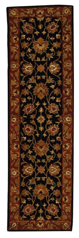 Heritage HG112 Handmade Runner Rug - 2'3"x8' - Black/Red - Safavieh