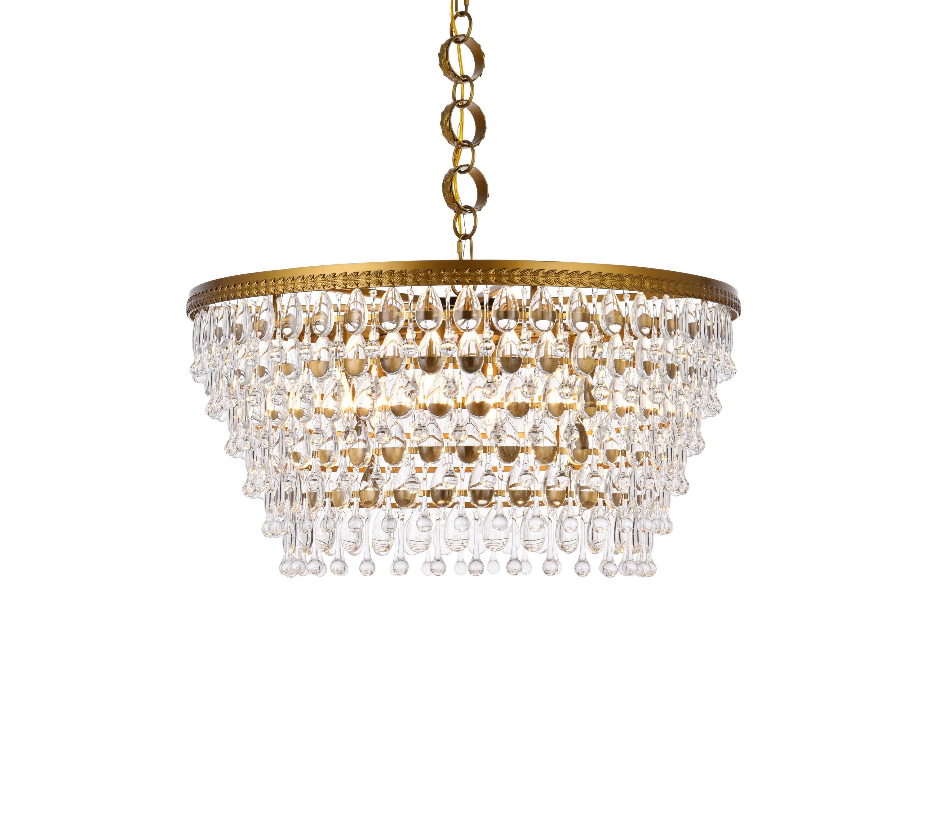 Elegant Lighting Nordic 6 - Light Chandelier in  Brass