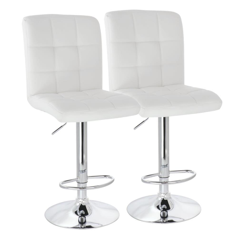 Latitude Run® Jaretssi Swivel Upholstered Adjustable Height Counter Stool with Metal Frame (Set of 2)