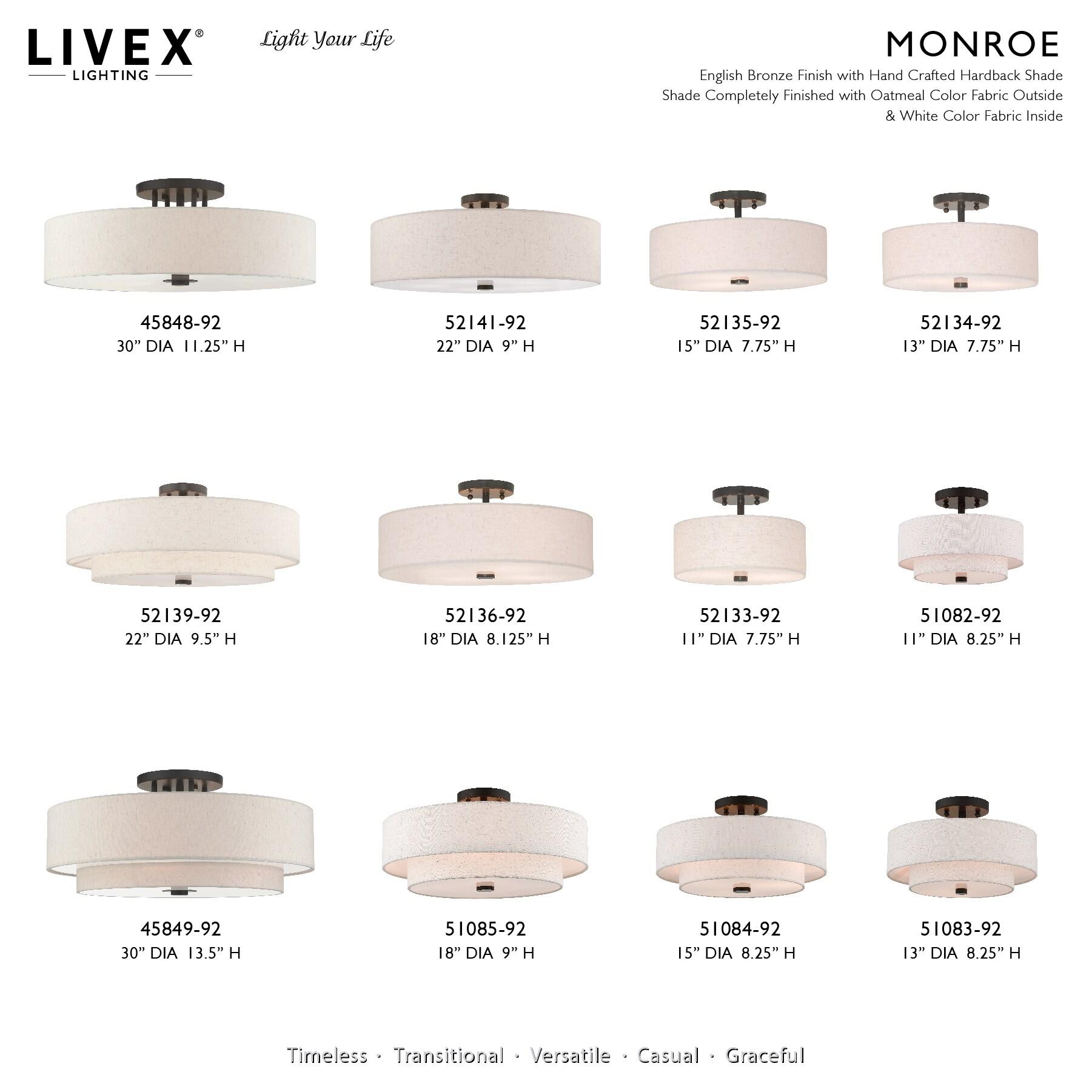 Livex Lighting Meridian 6 - Light Semi-Flush Mount in  English Bronze