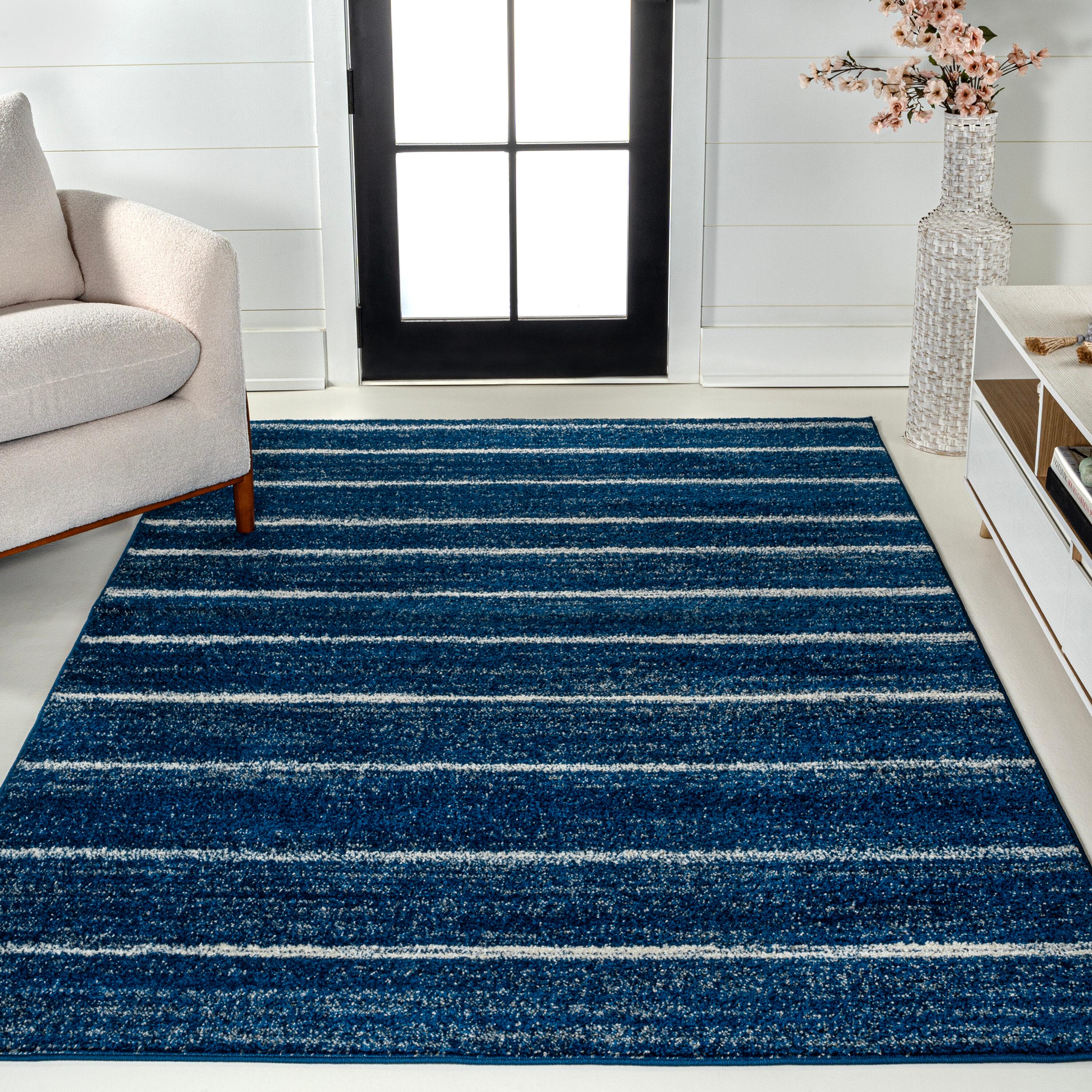 JONATHAN Y Williamsburg Minimalist Stripe Navy/Cream 3 ft. x 5 ft. Area Rug