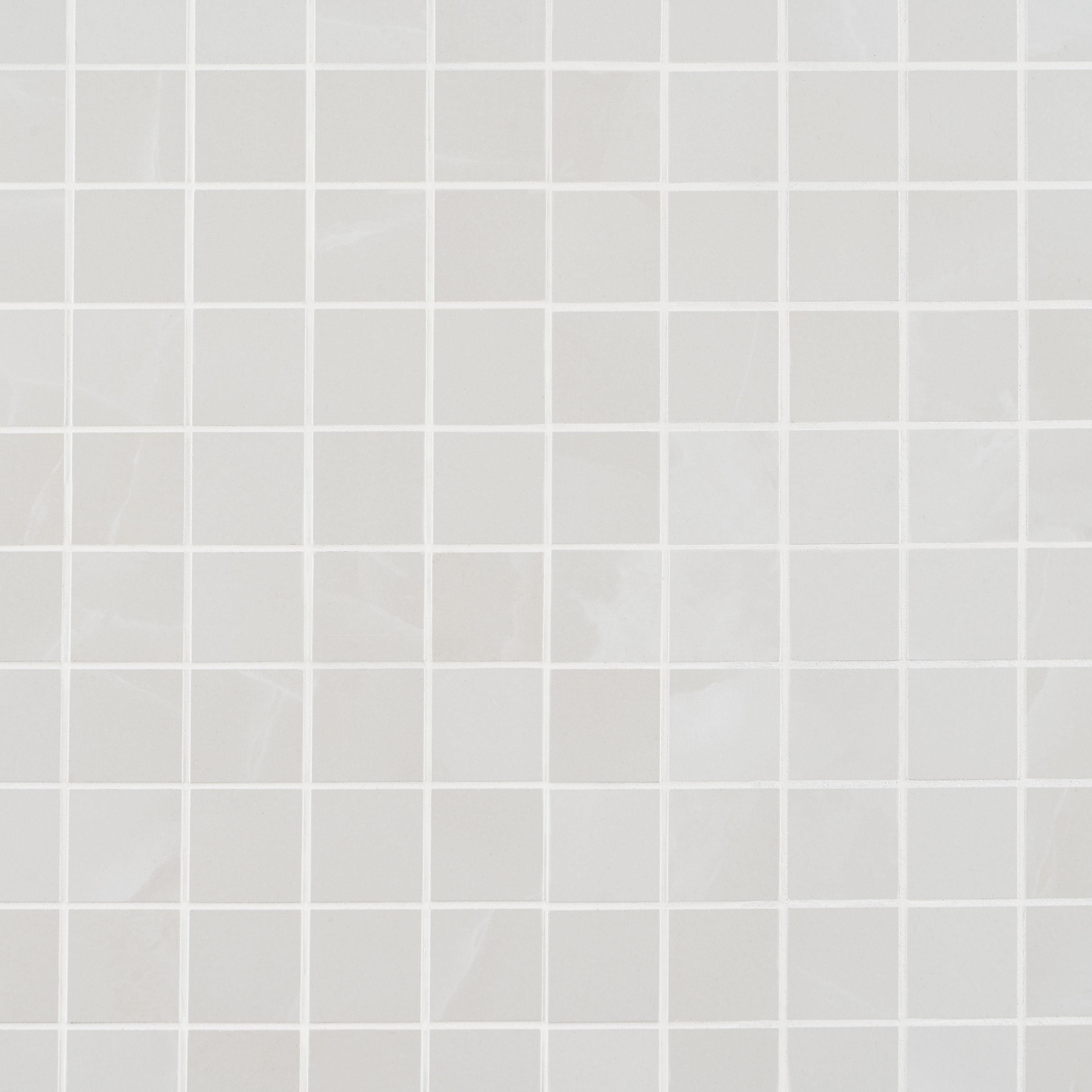 Saroshi Onyx Bianco 11.81 in. x 11.81 in. Matte Porcelain Floor and Wall Mosaic Tile (0.96 sq. ft./Each)