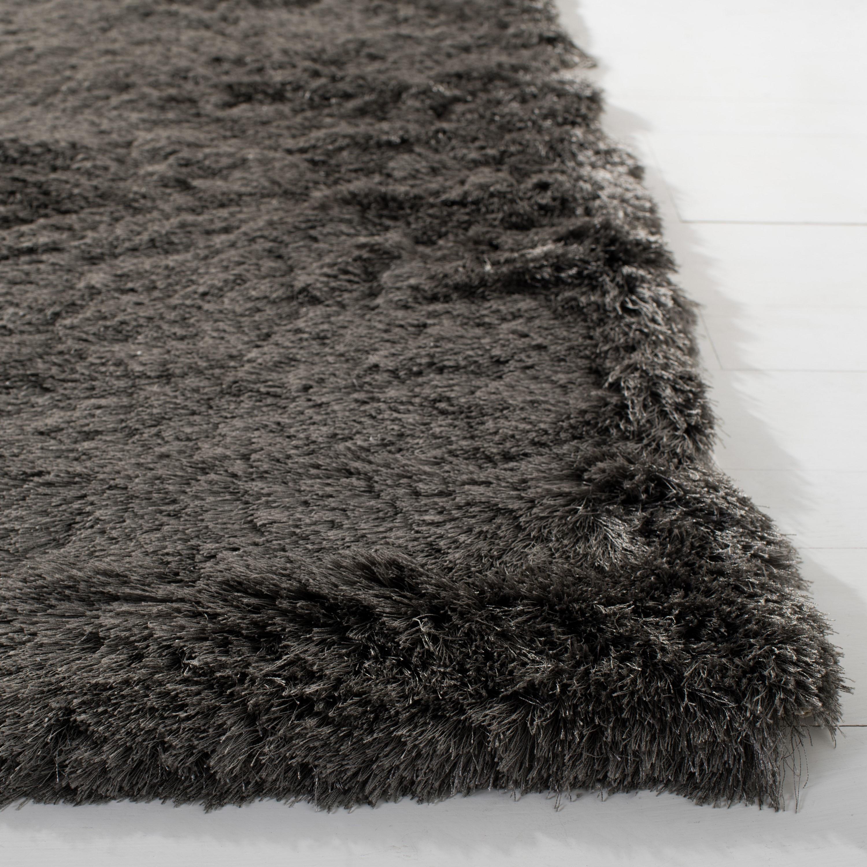 Paris Shag SG511 Hand Tufted Indoor Area Rug - Titanium - 7'x7' Square - Safavieh