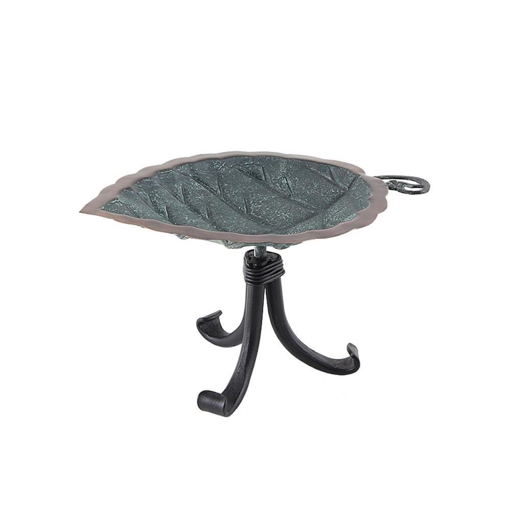 Aspen Leaf Birdbath with Tripod Stand