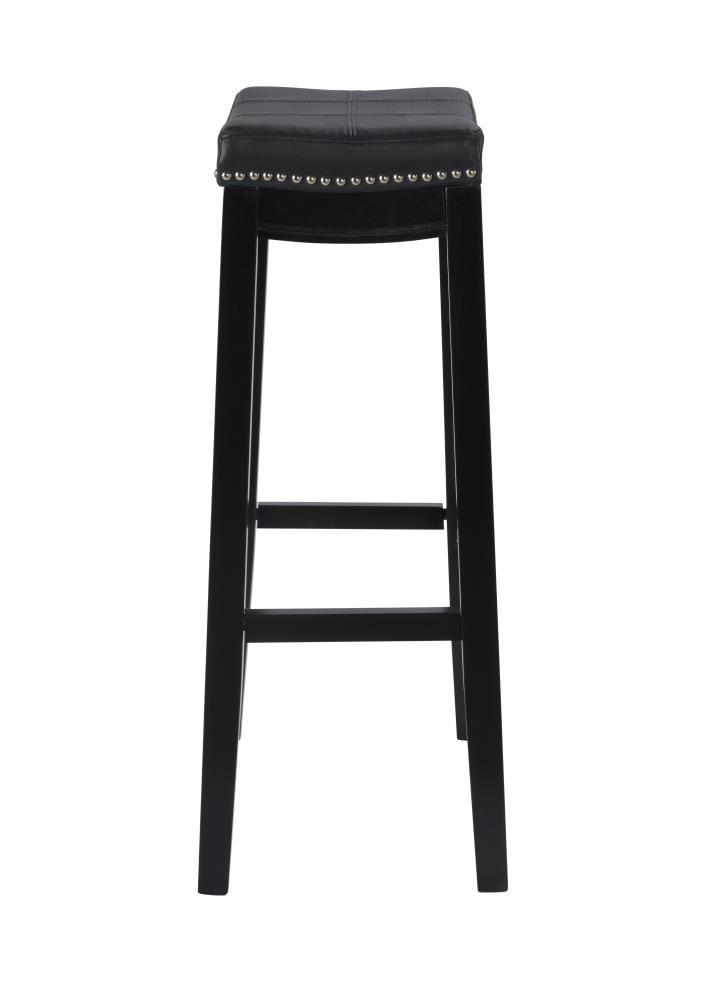 Linon 24" Vega Padded Back and Seat Faux Leather Counter Height Barstool Hardwood White: Rubberwood Legs, Polyurethane Upholstery