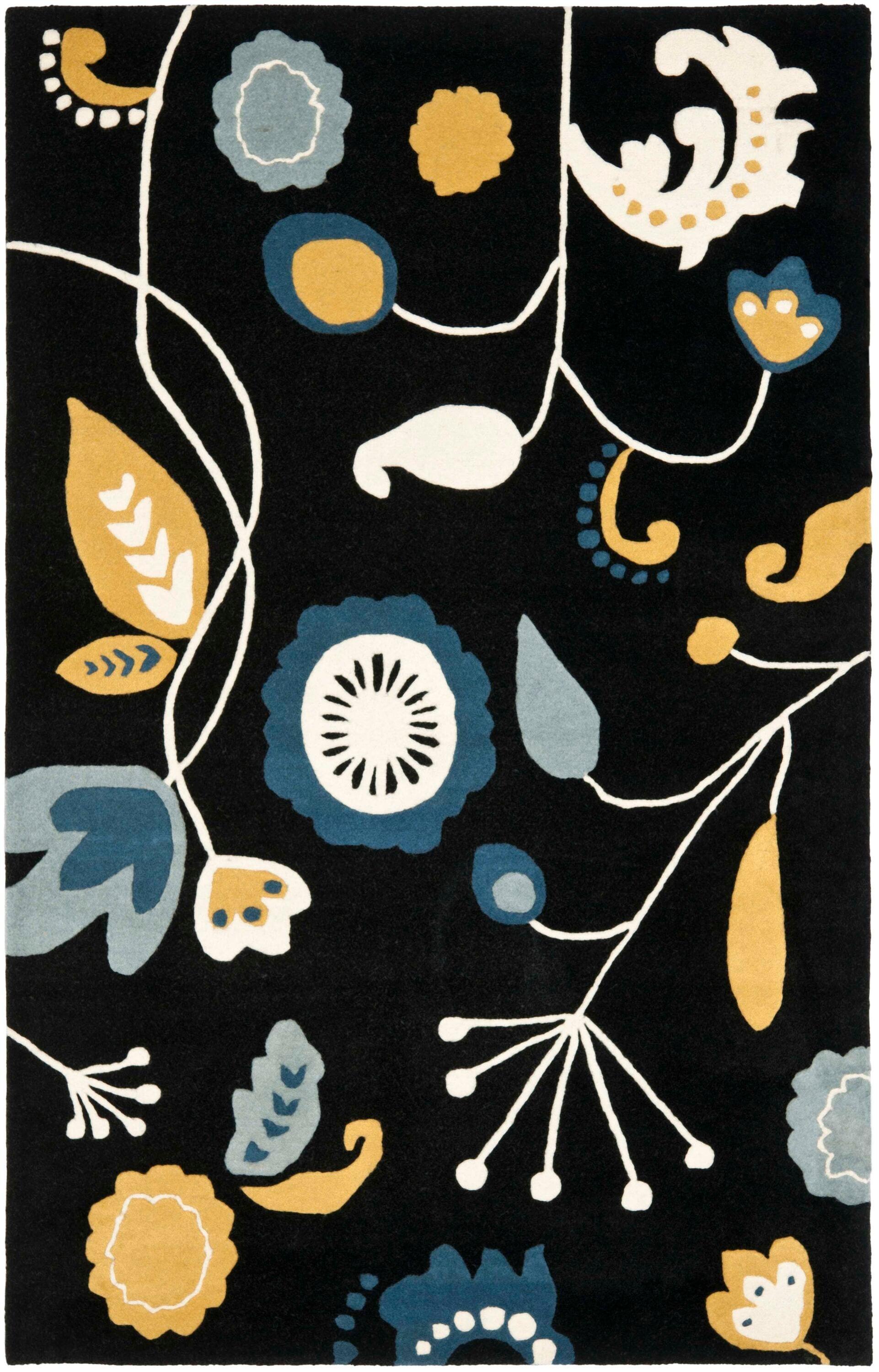 Soho SOH772 Hand Tufted Indoor Accent Rug - Black/Multi - 3'6"x5'6" - Safavieh.