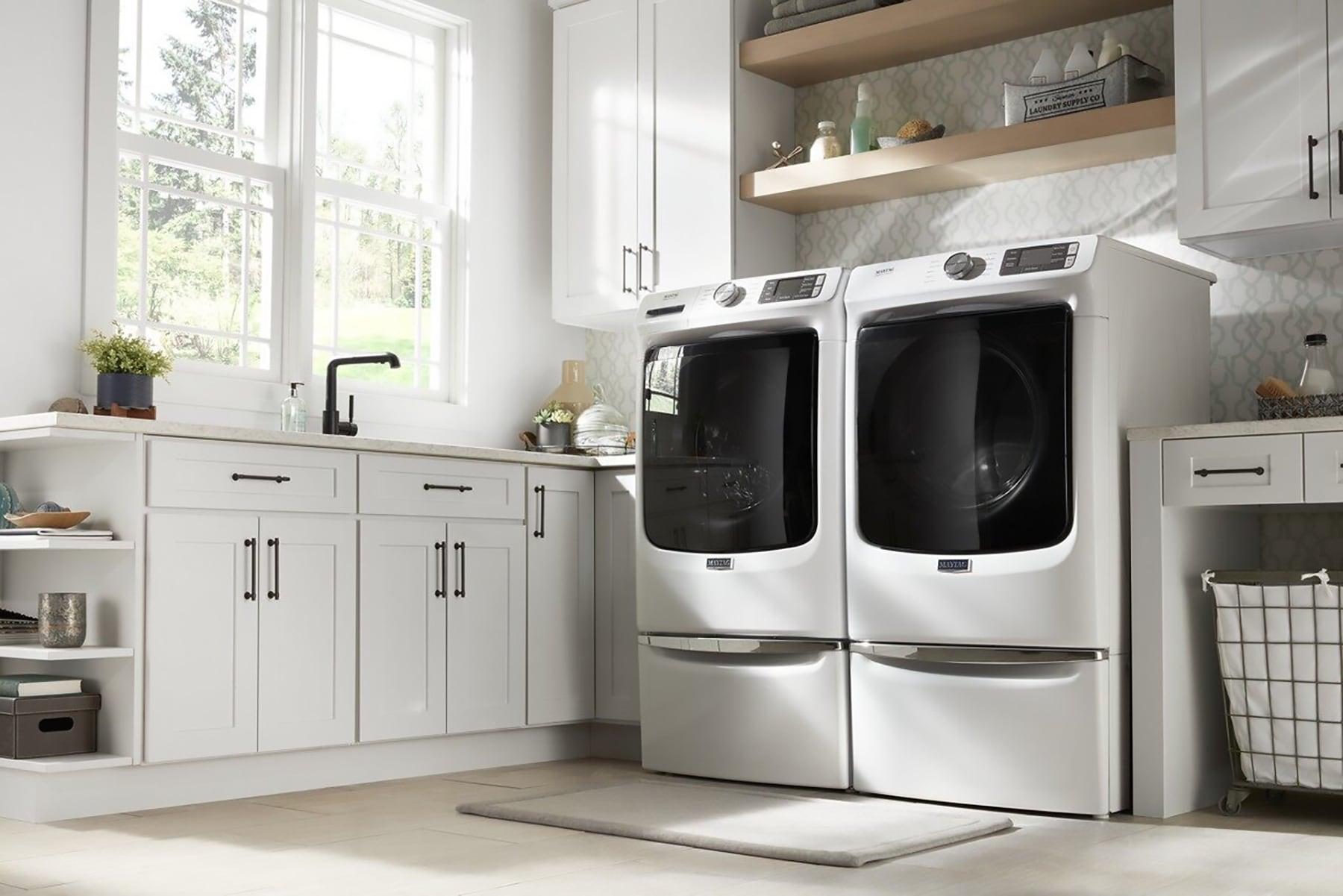 Maytag MED5630HW 7.3 Cu. Ft. White Front Load Electric Dryer with Extra Power and Quick Dry Cycle